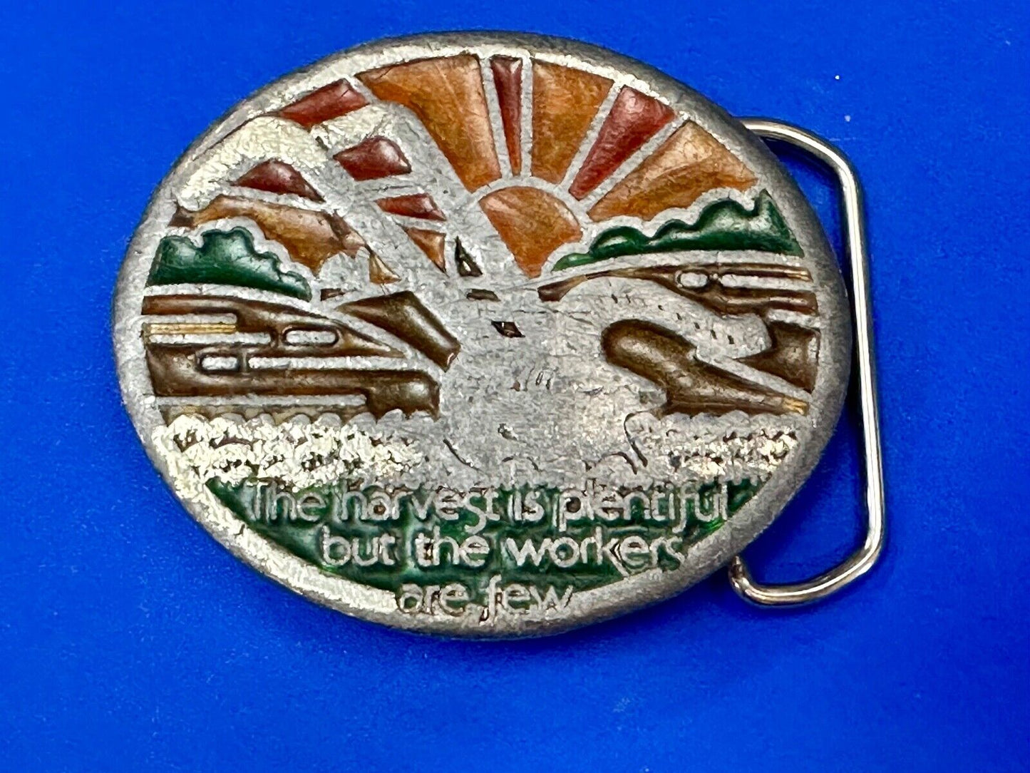The Harvest is plentiful but the workers are few Farming belt buckle