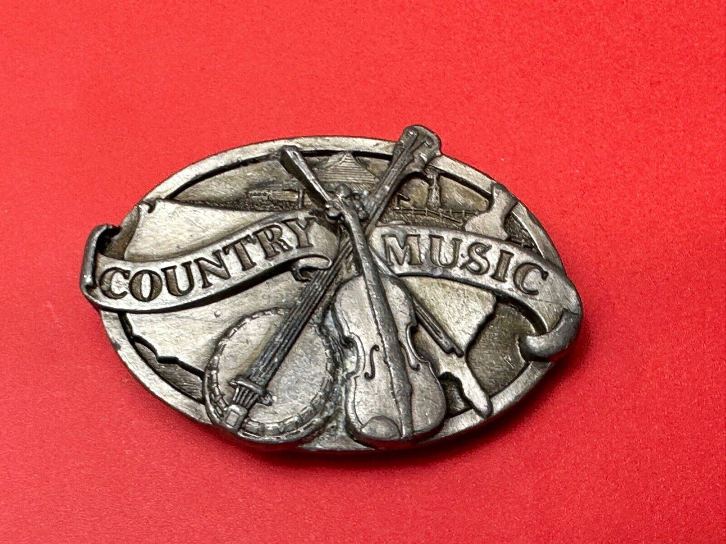 1984 Country Music - Guitar & Banjo pickers Vintage Siskiyou belt buckle E-29
