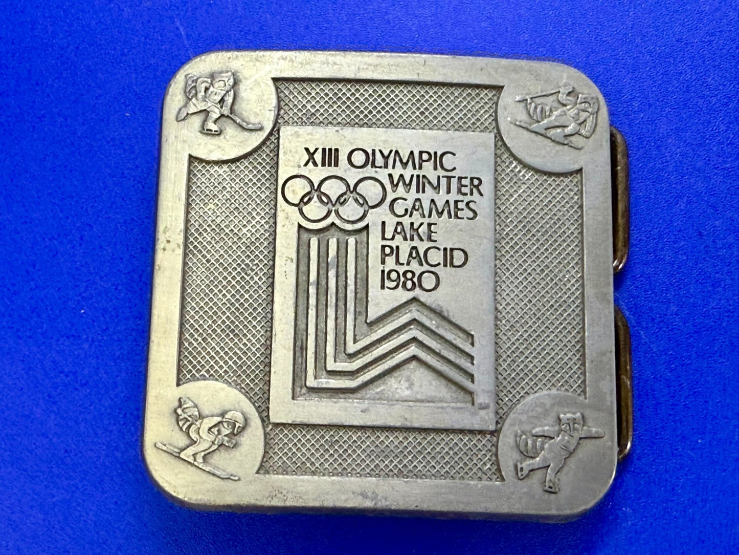 The Olympic Winter Games Lake Placid 1988 Commemorative Silver Color Belt Buckle