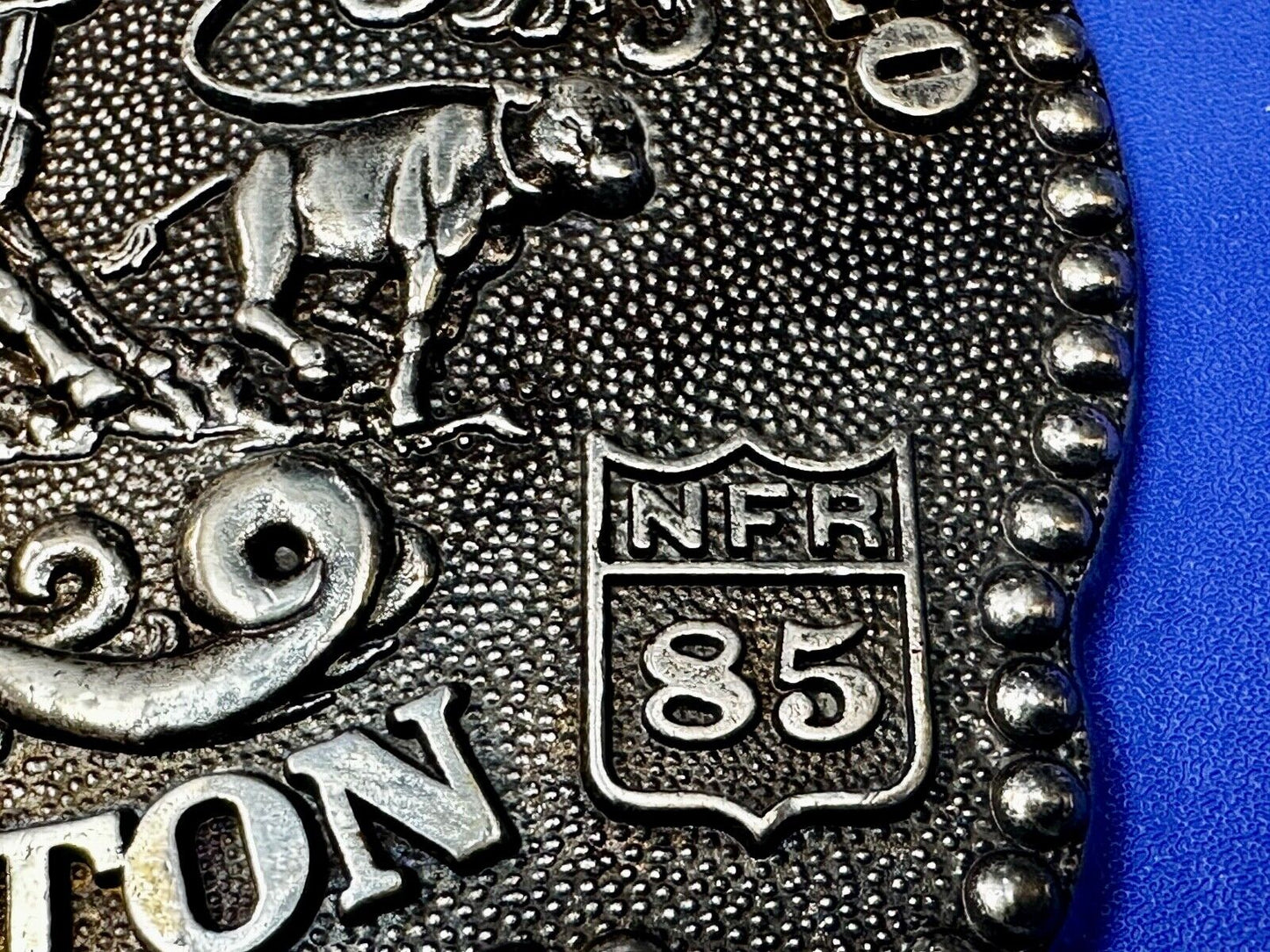 1985 NATIONAL FINALS RODEO NFR NOS ADULT SIZE Cowboys Collectable Belt Buckle