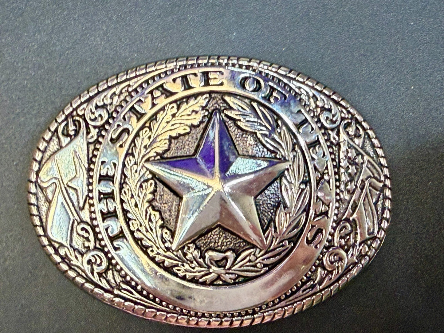 The Great State Of Texas Lone Star Commemorative Series Silver Color Belt Buckle