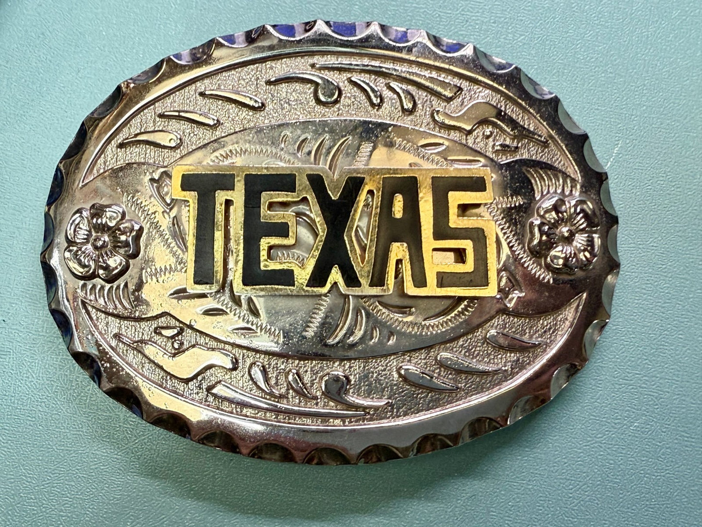 Texas - The name say it all. Big Southwestern Black Block letters Belt Buckle