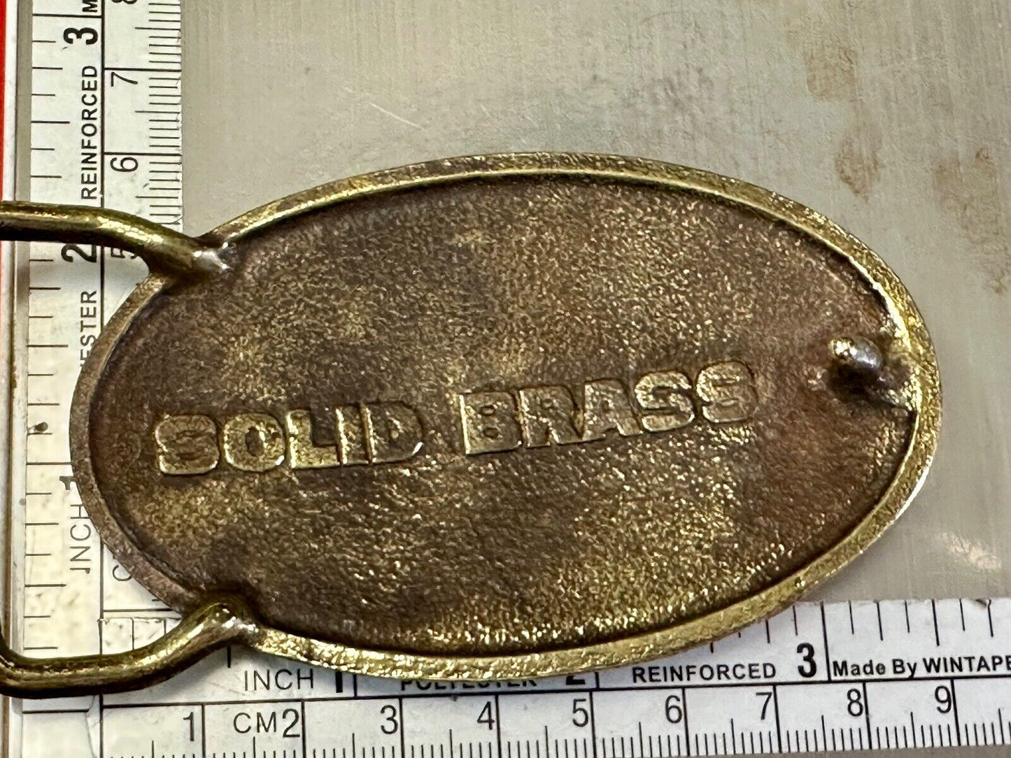 Vintage 75 BASSETT Furniture 1902 - 1977 solid brass belt buckle