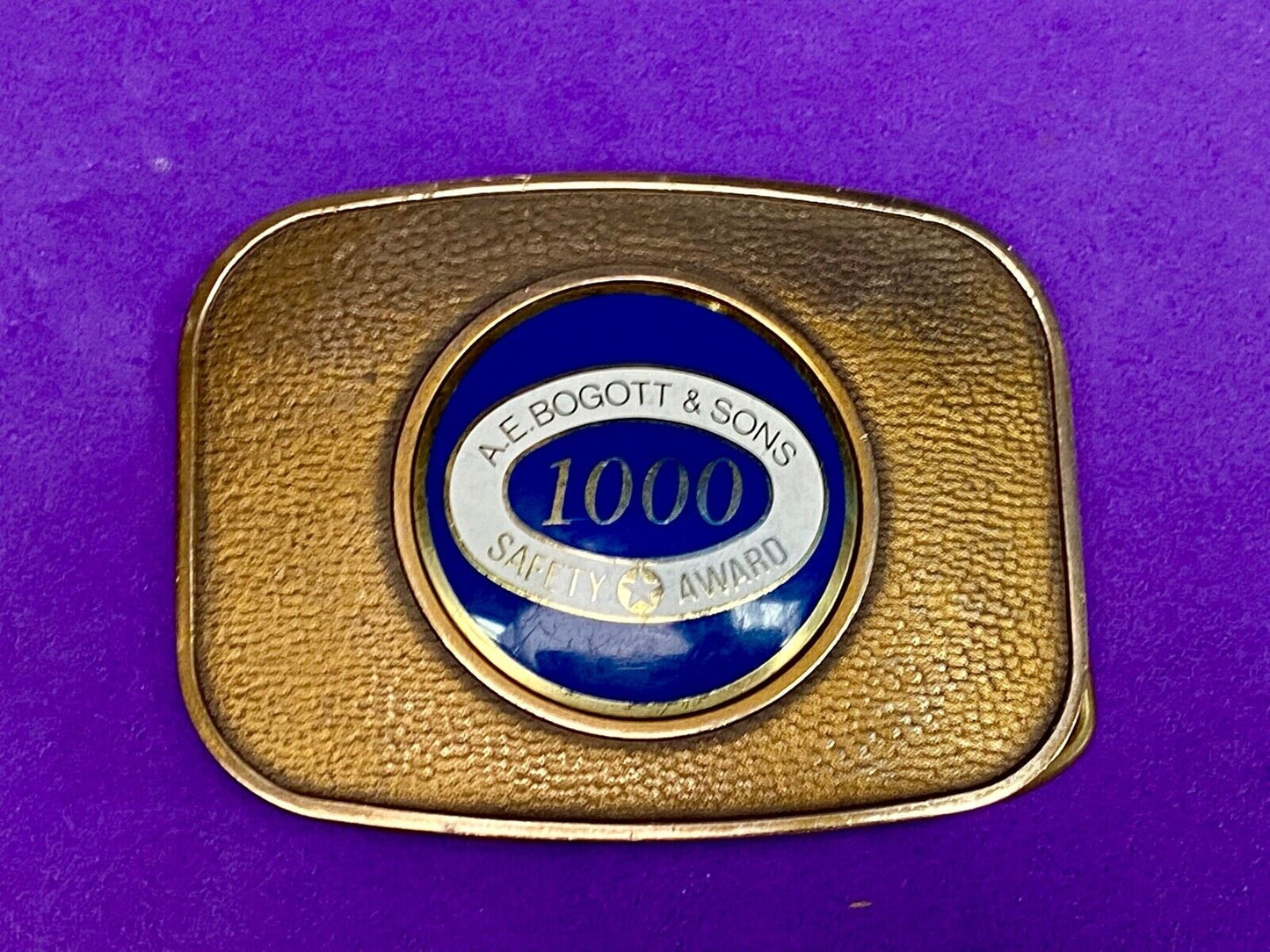 Vintage Ae Boggot And Sons Company Safety Award Belt Buckle