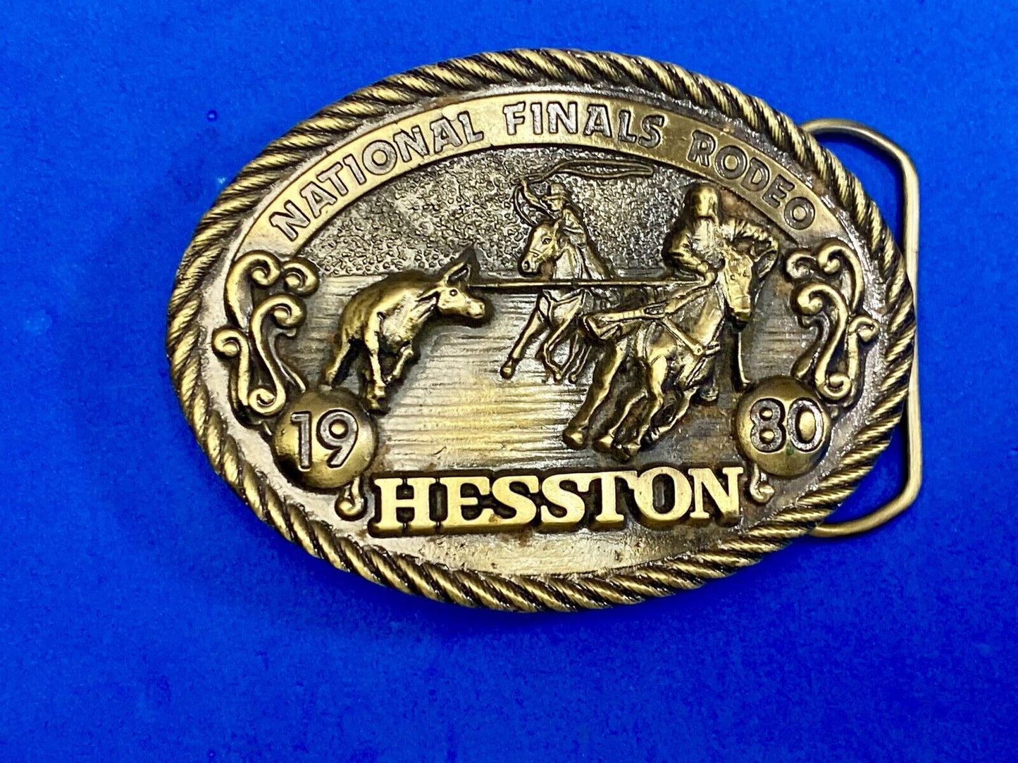 1980 Collectors Nfr National Finals Rodeo Hesston Belt Buckle