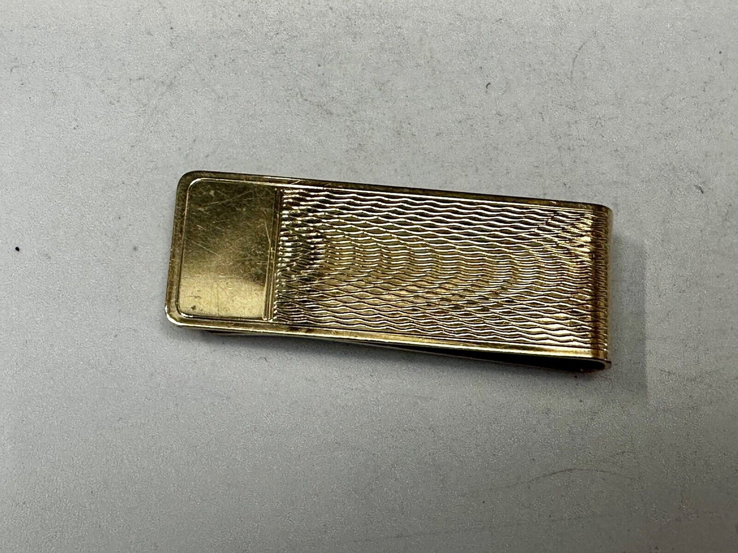 Vintage B.A.Ballou Gold B.A.B. Overlay Engraved Money Clip Holder