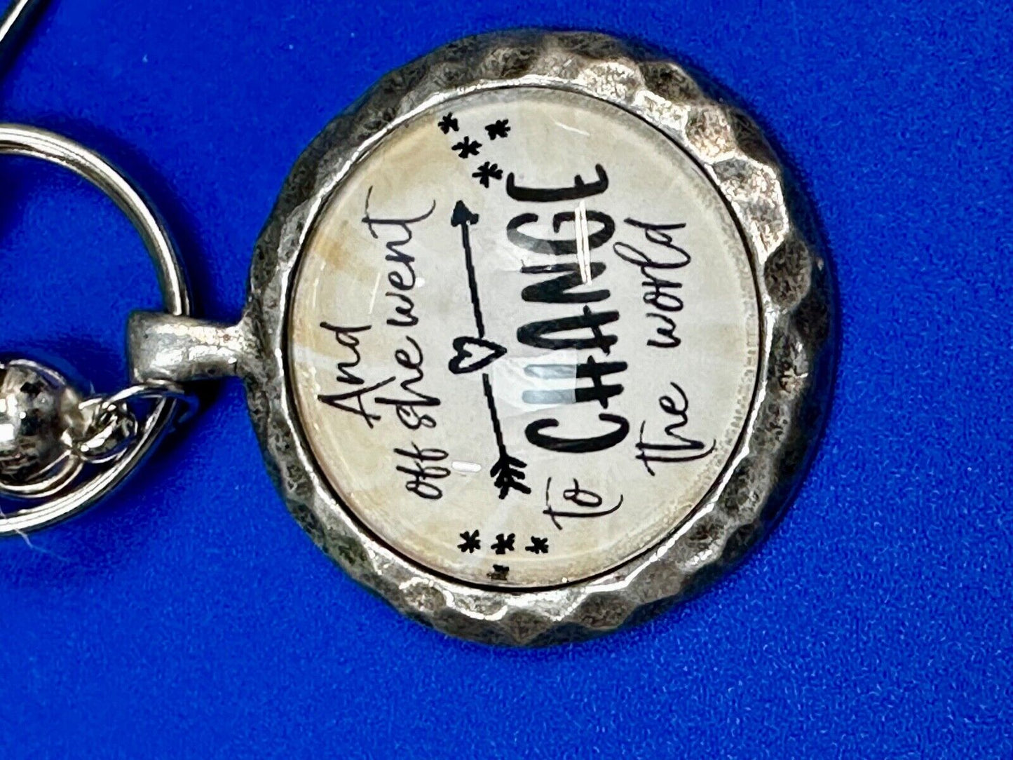 And Off She Went To Change The World Keychain, Key Ring by Urban Charm