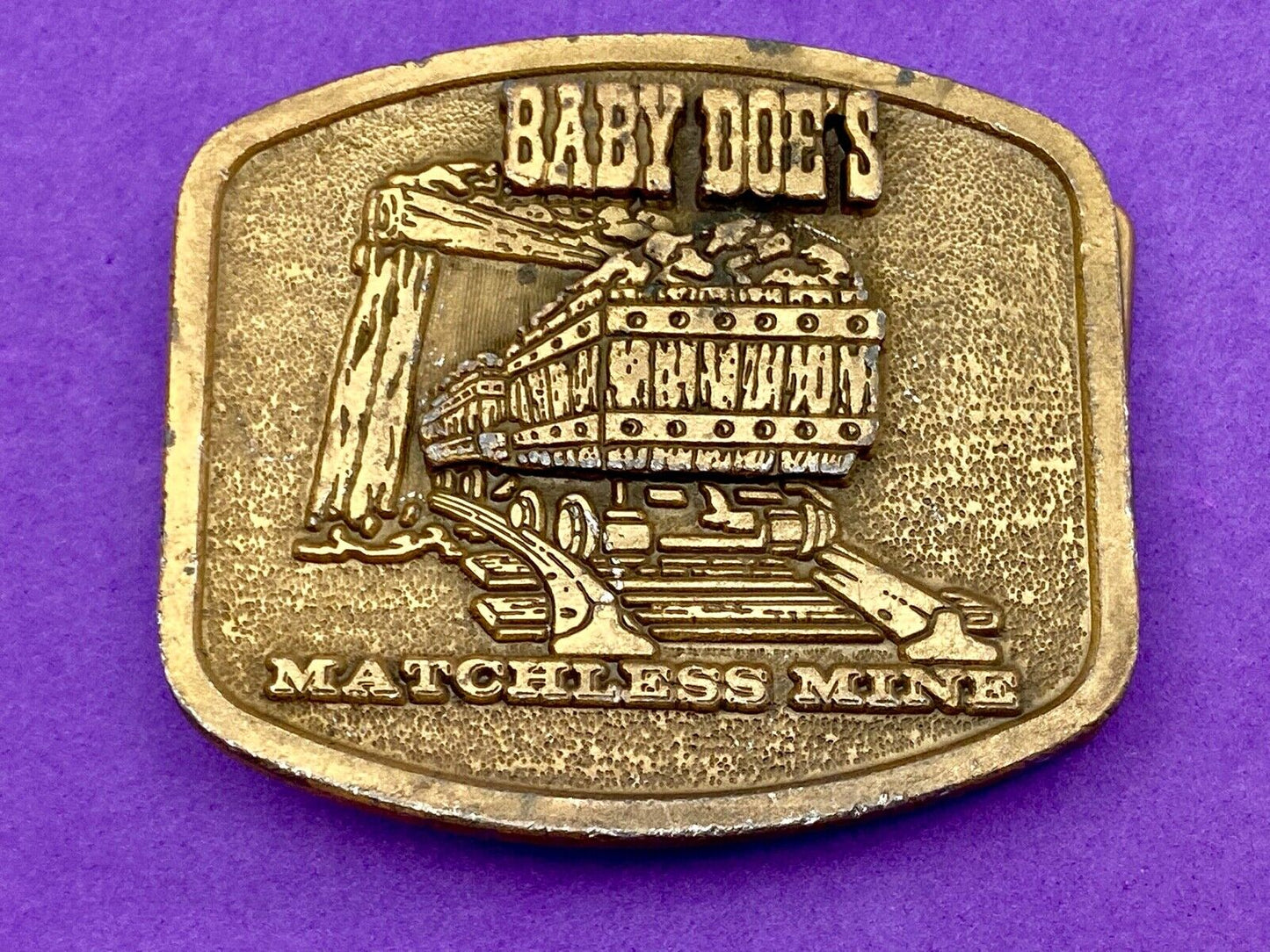 Vintage Baby Doe’s - Matchless Mine belt buckle - Coal Oil Miners