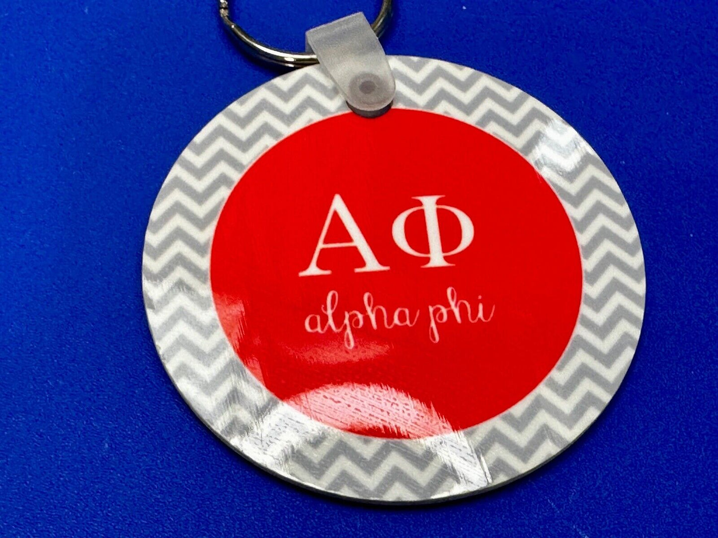 Alpha Phi Sorority Custom Holliday Round Keychain - Key Ring Chain