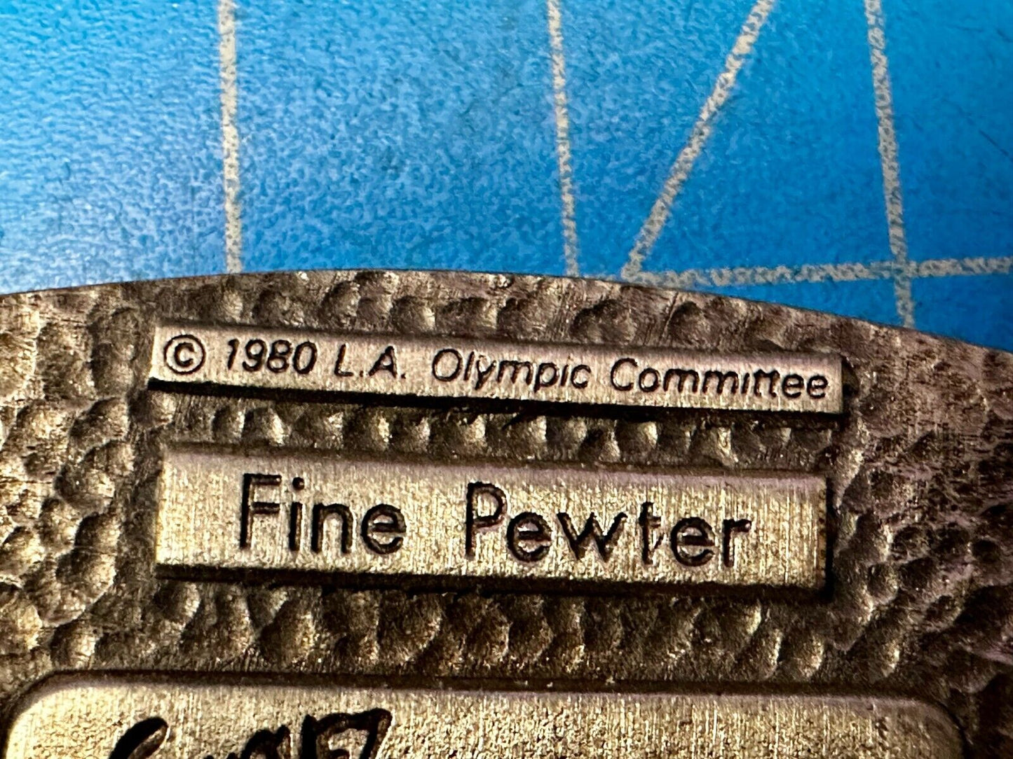 Baseball - 1984 Los Angeles Olympics Commemorative Pewter Sanchez Belt Buckle