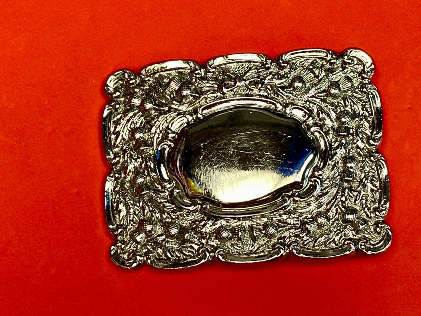 Beautiful Ornate Silver? Flower Swirl Made In Great Britain Belt Buckle