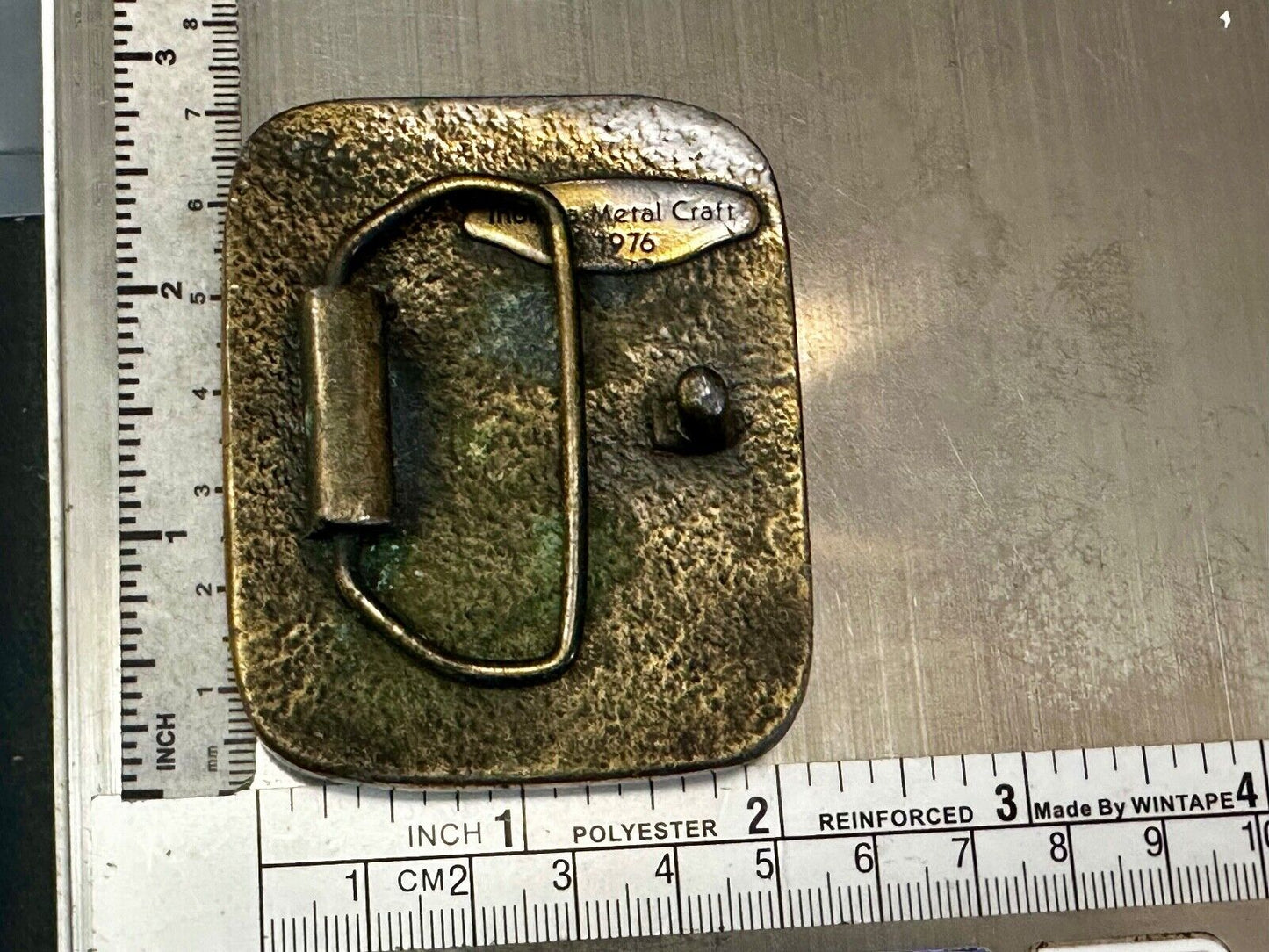 Bass Sport Fishing Vintage 1976 Indiana Metal Craft Belt Buckle