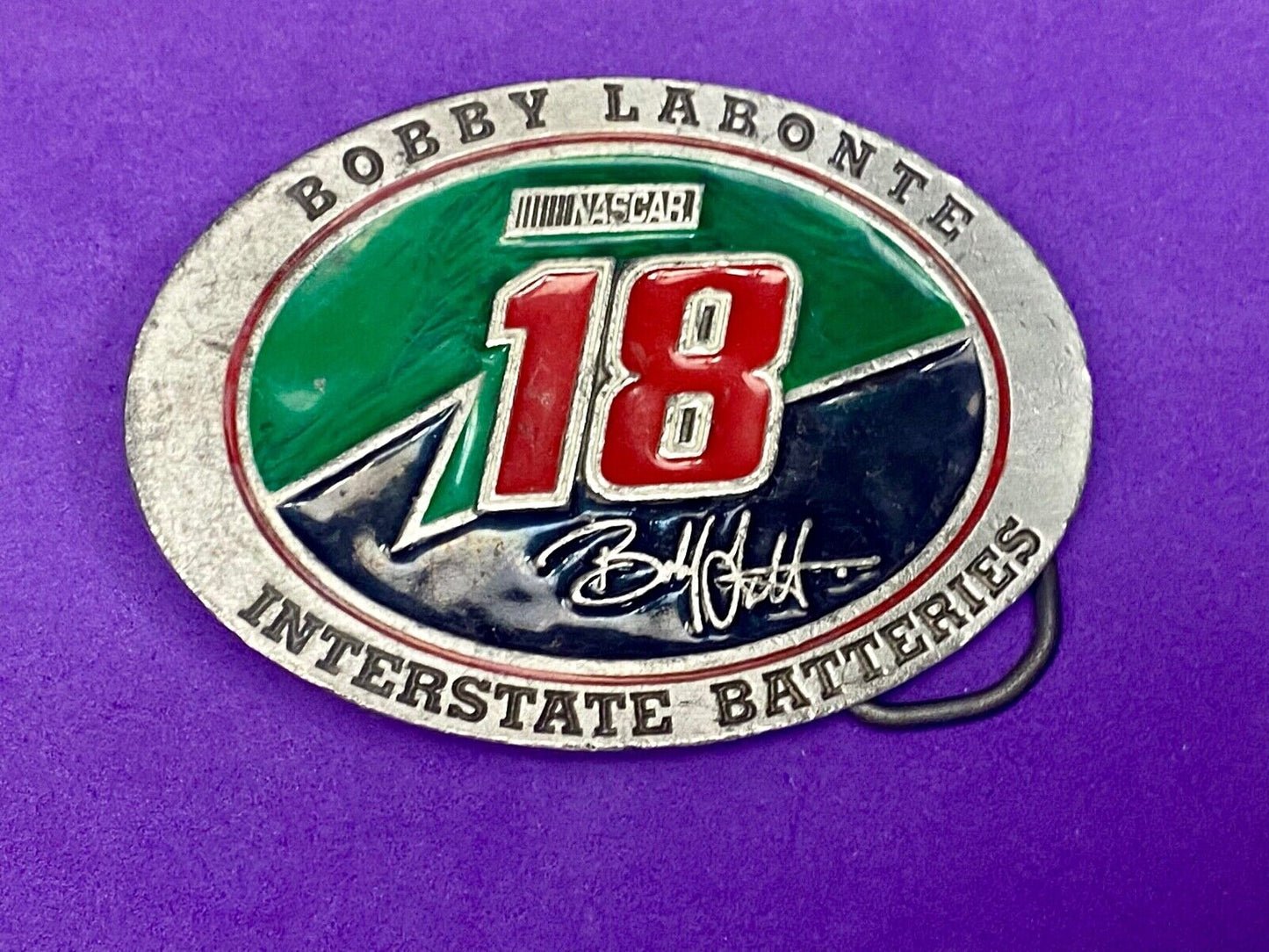 1990'S Bobby Labonte Nascar # 18 Used Collectable Belt Buckle By Redline Sports