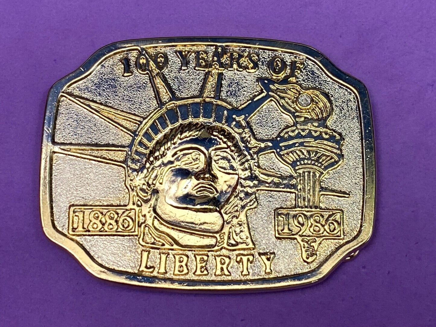 Vintage Belt Buckle 100 Years Of Lady Liberty 1886 - 1986 Statue Of Liberty