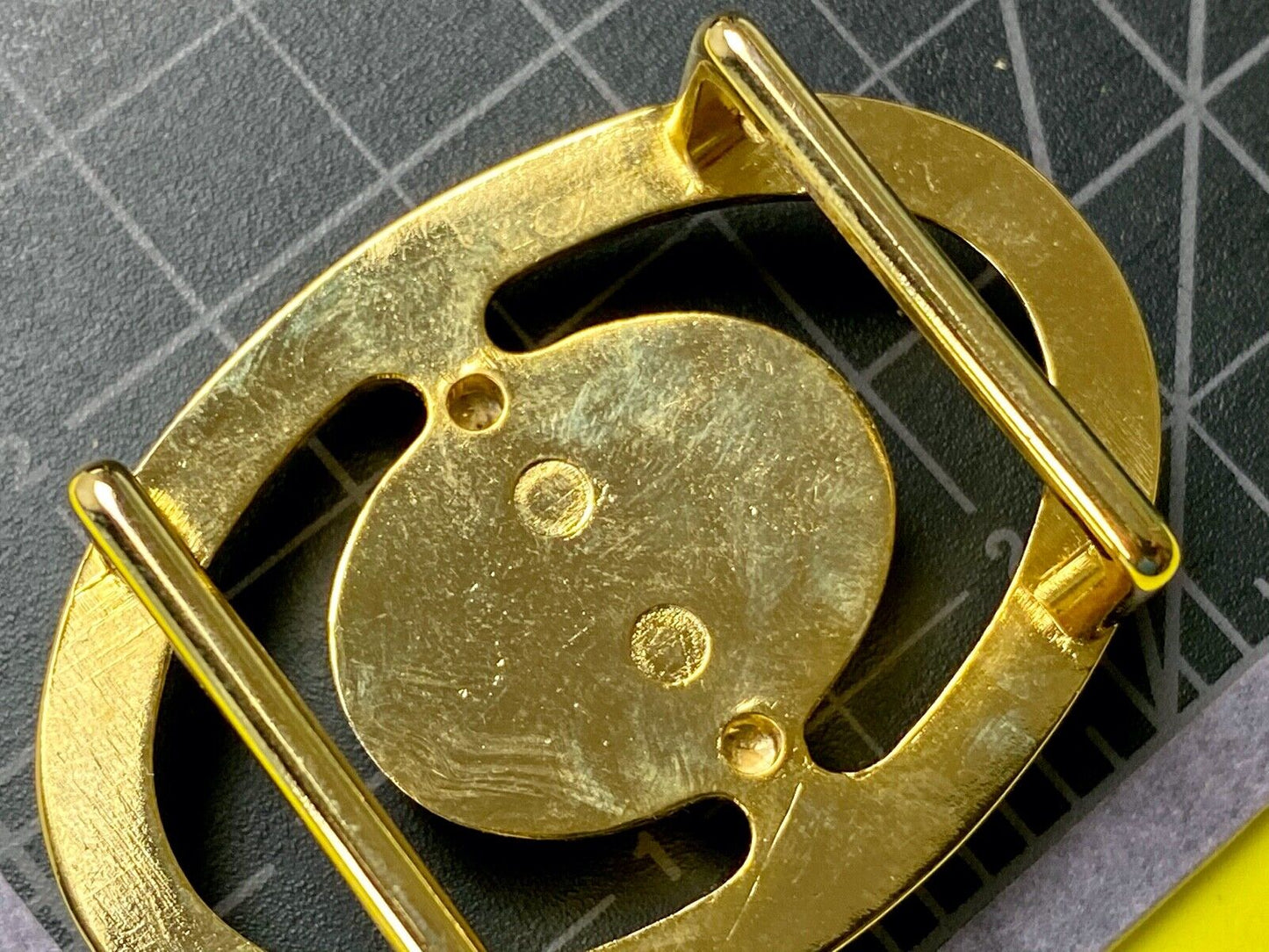 Vintage Beautiful stone centerpiece in brass belt buckle