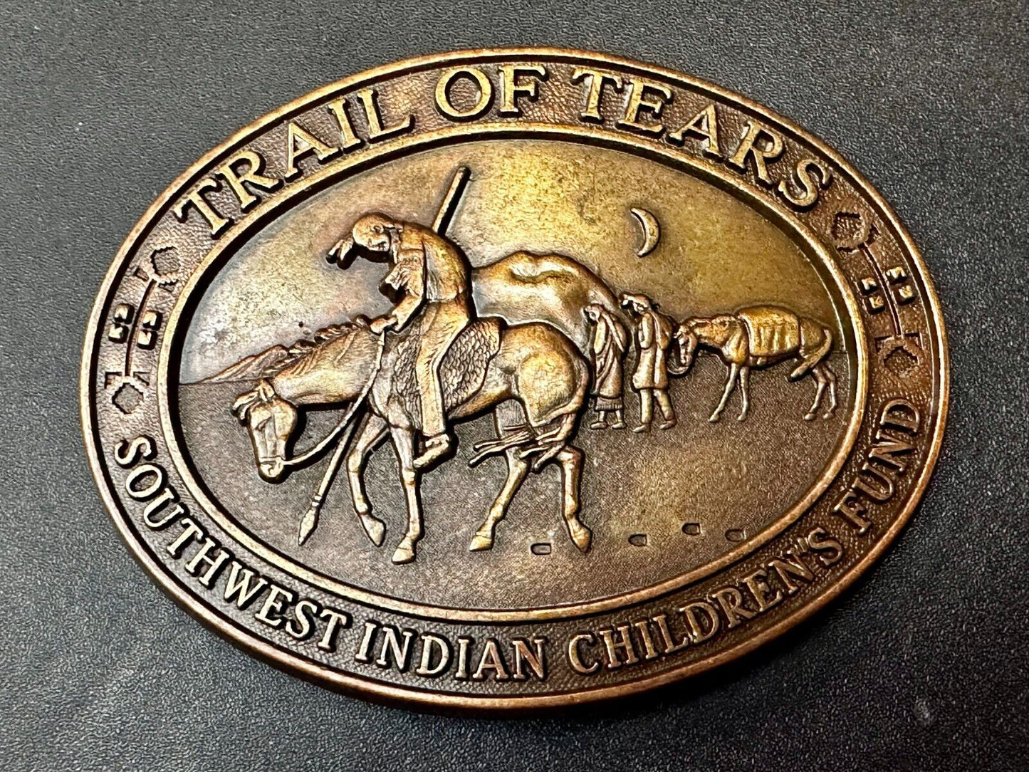 Trail of Tears Southwest Indian Children's Fund Vintage numbered Belt Buckle