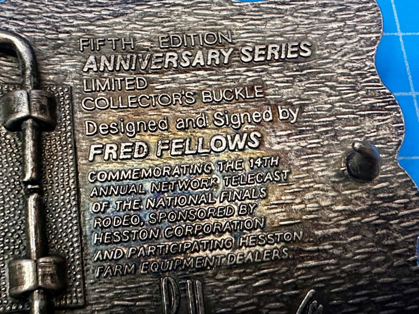 1987 ADM Hesston NFR National Finals Rodeo Cowboys Western Belt Buckle