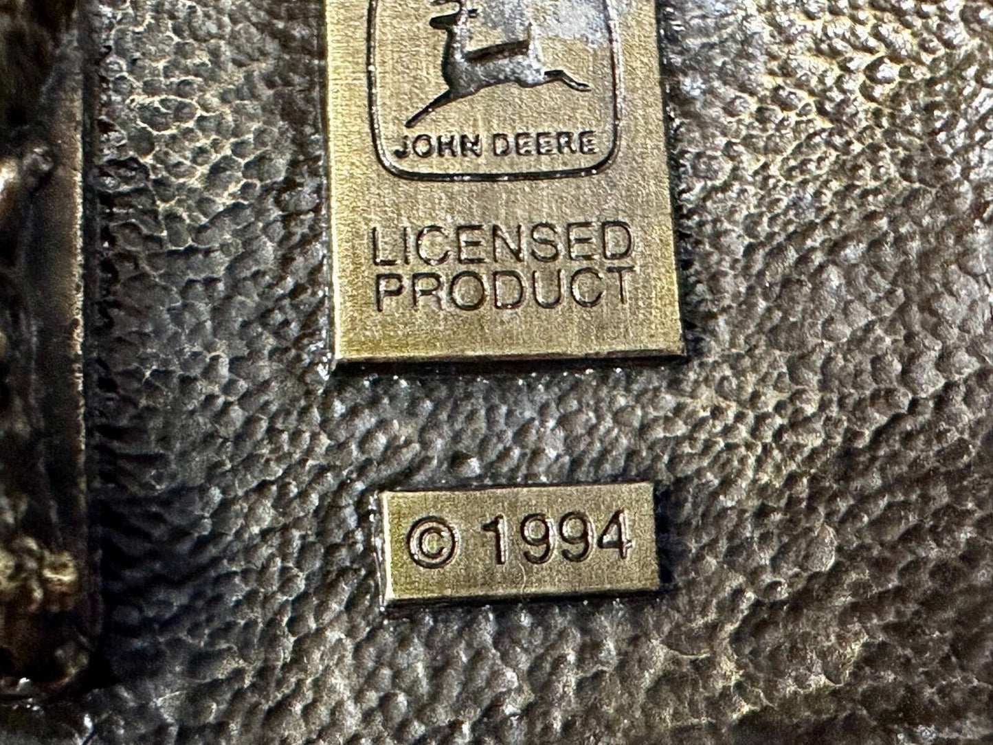 THINK GREEN - John Deere Farm Tractors Vintage Brass Tone Round Belt Buckle