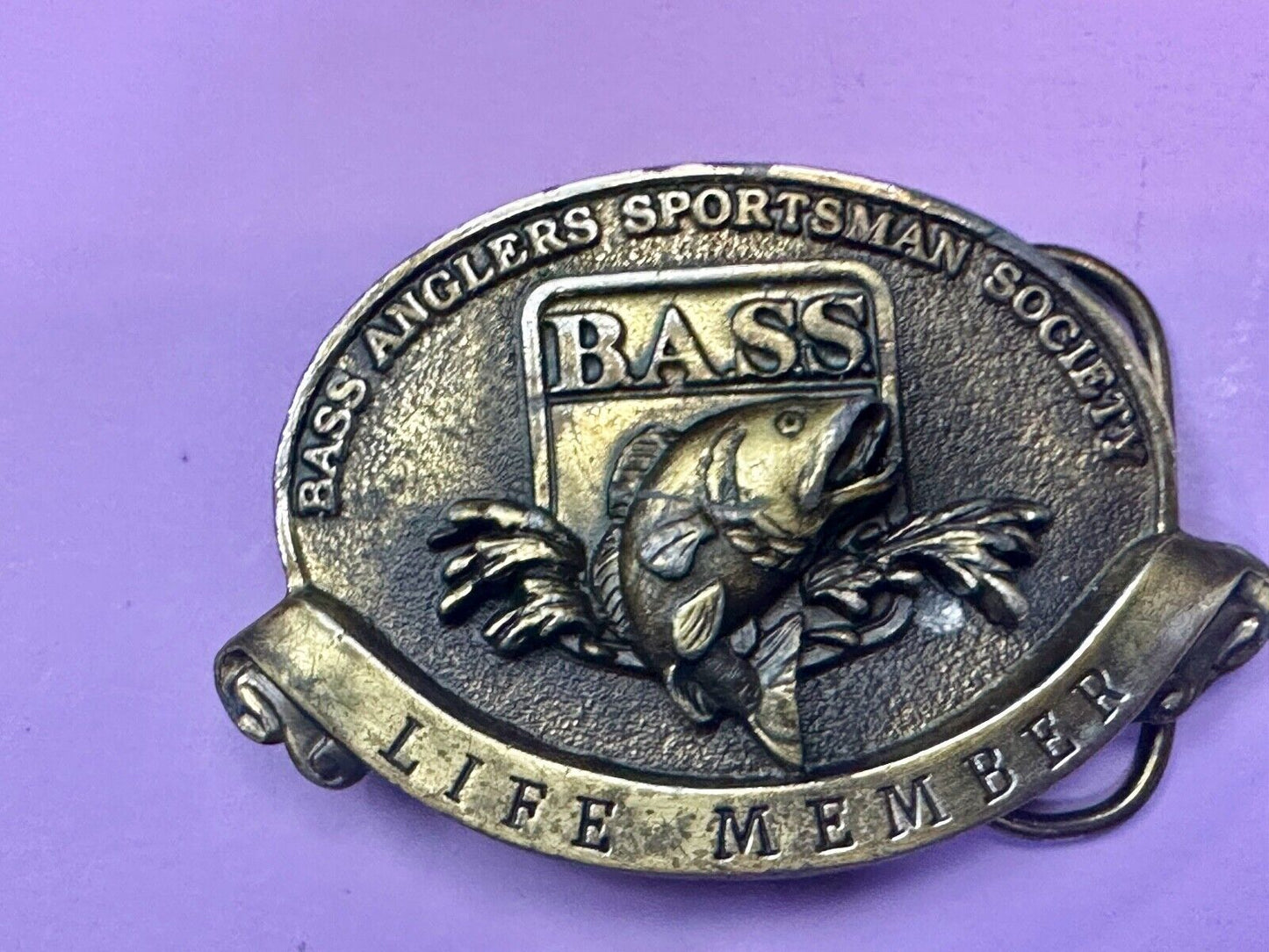 BASS Anglers Sportsman Society Fishing RARE Bergamot Commemorative belt buckle