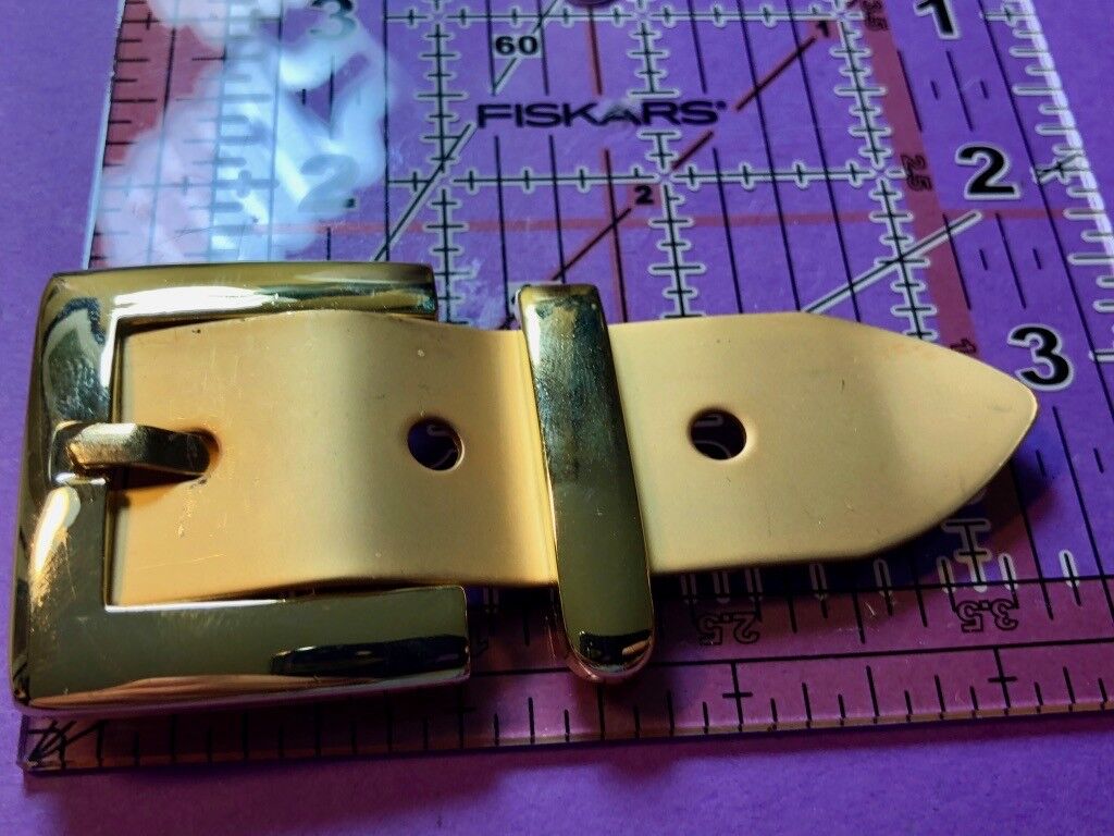 Vintage 2 piece Dress Brass Tone? Belt Buckle