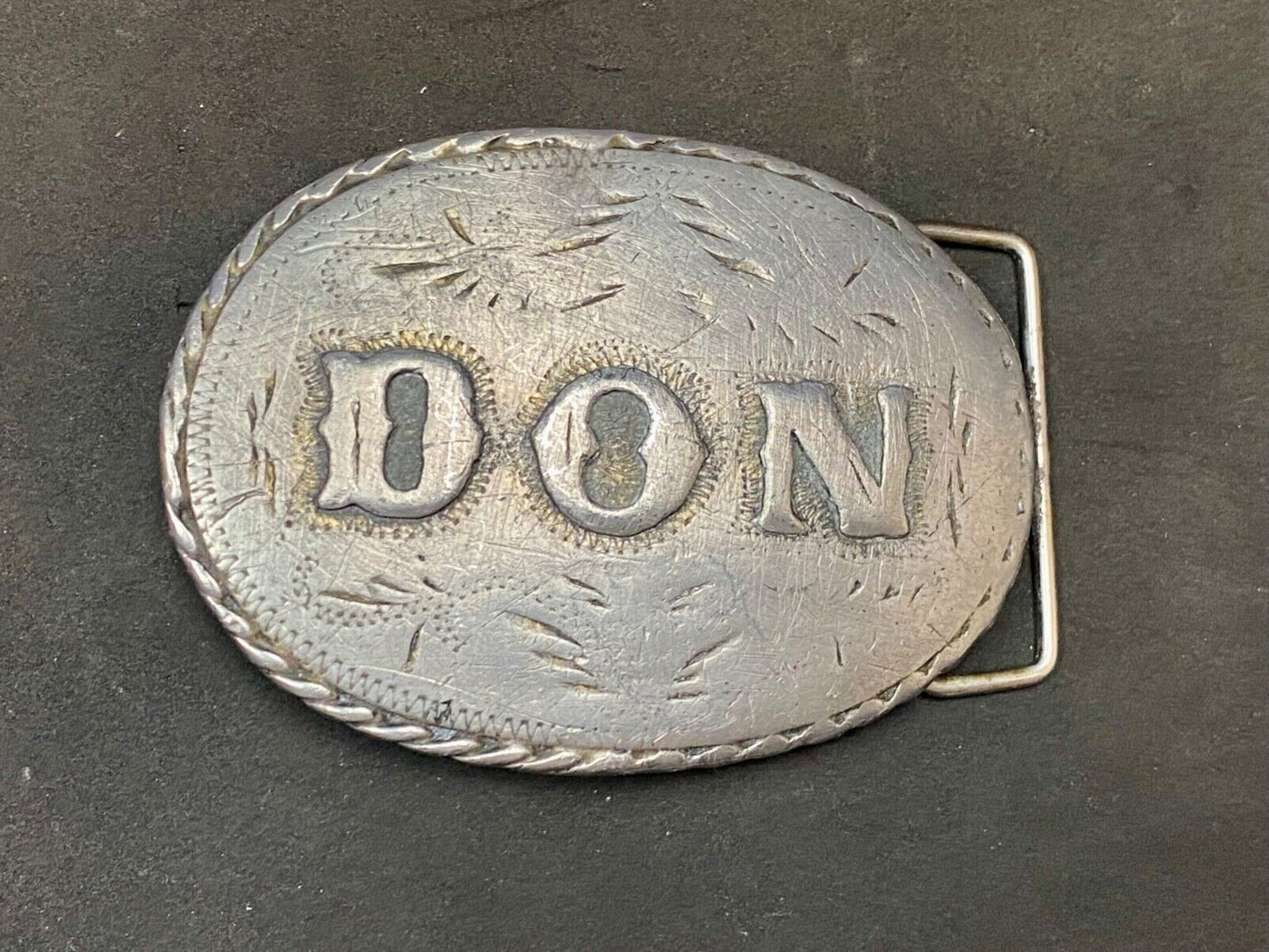 Vintage 1981 Name Don Western Oval Belt Buckle By Spec-Craft