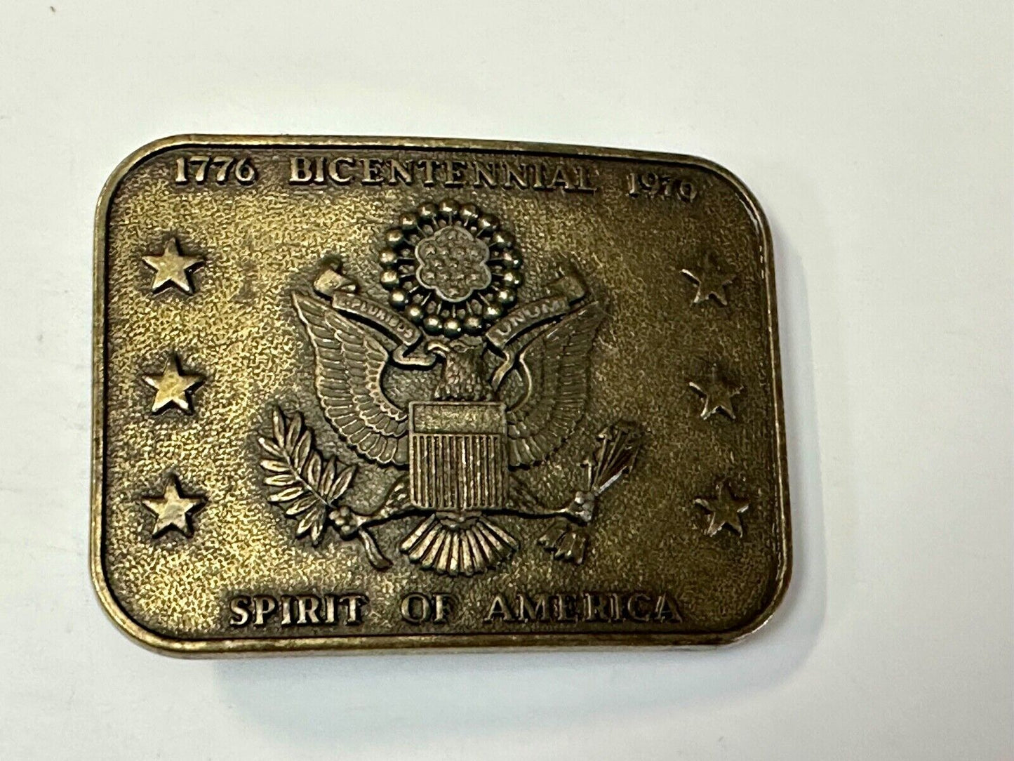 The Spirit of 76 - Patriotic American Eagle Emblem Seal vintage belt buckle