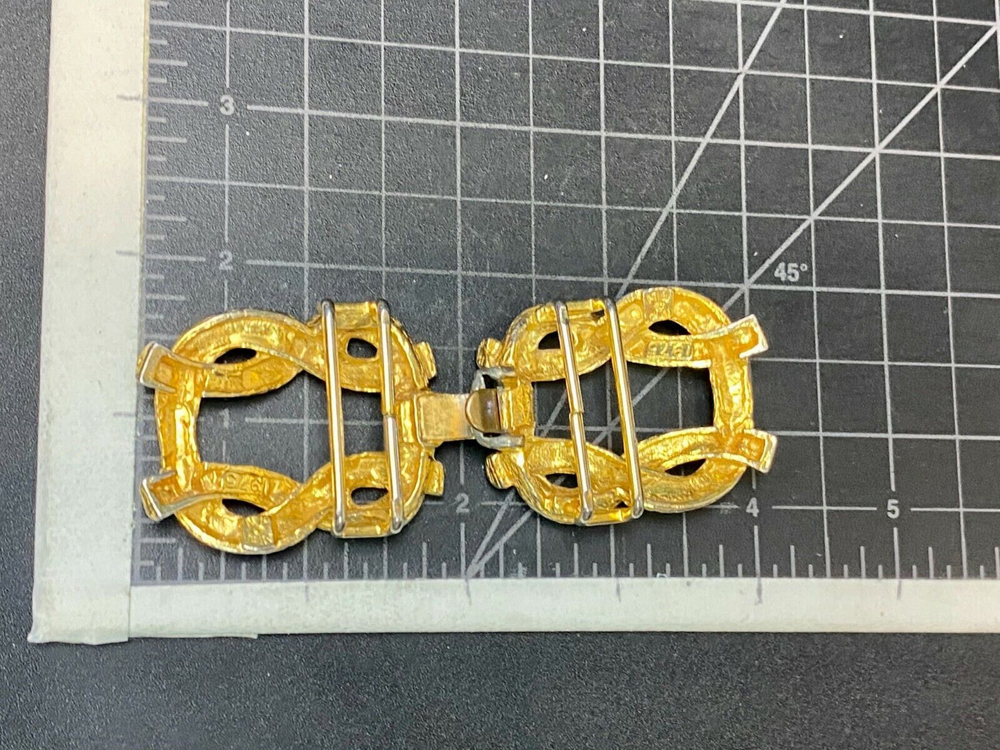 Vintage 70'S Knots - Two Piece Interlocking Belt Buckle Marked Mimi Di N
