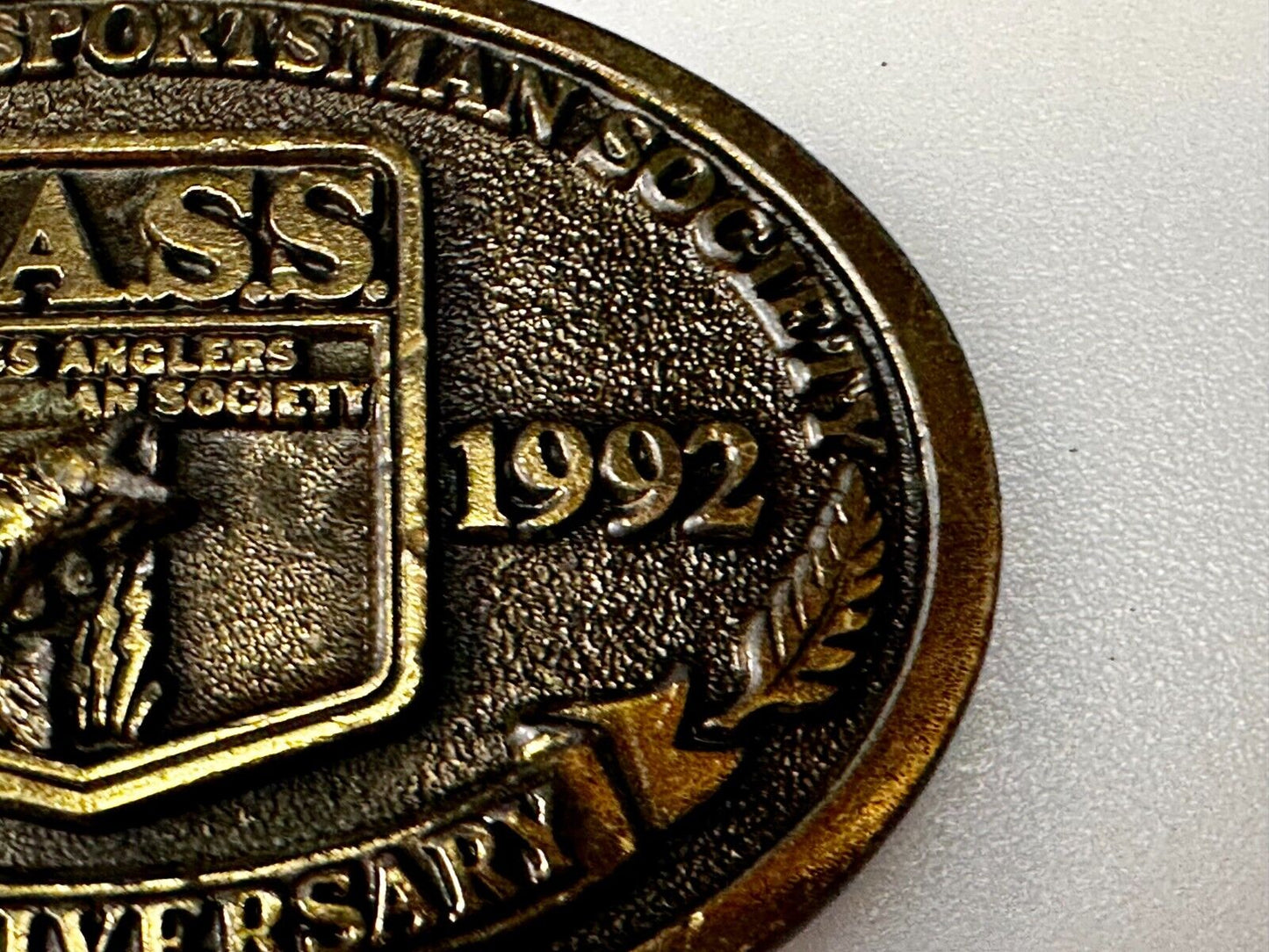 1992 Bass Anglers Sportsman Society Club 25th Anniversary Fishing Belt Buckle