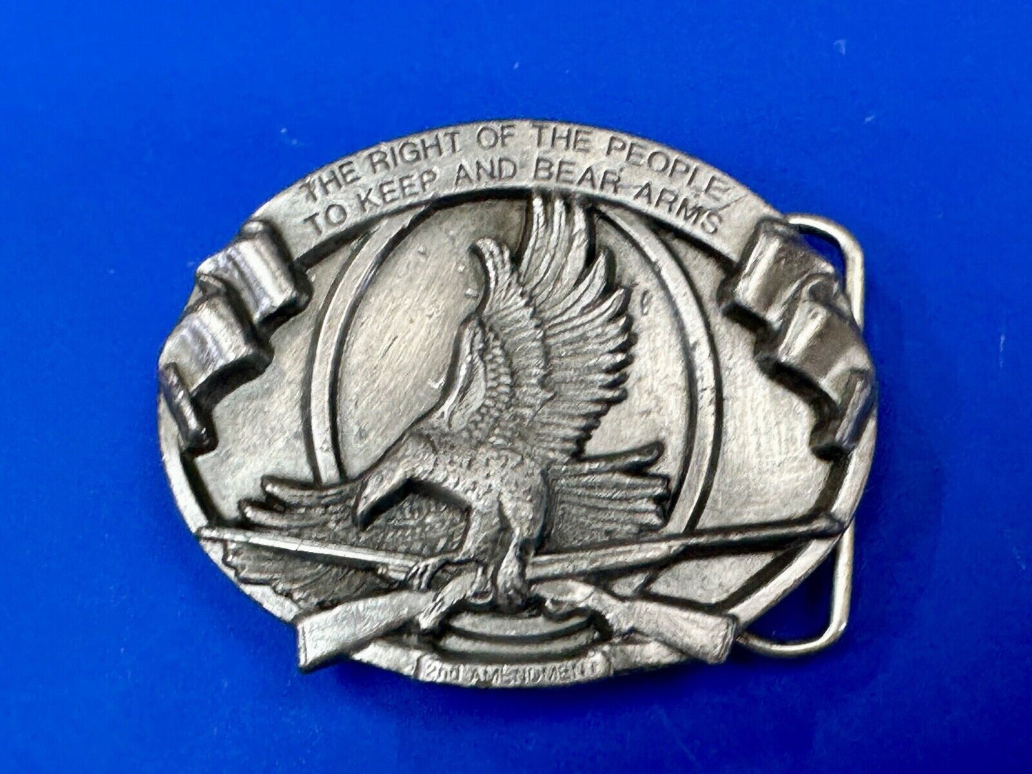 The Right of the People to keep and Bear Arms patriotic Eagle Gun 84 belt buckle