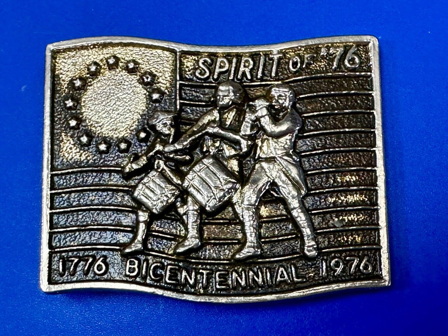The Spirit of 76 - Patriotic American Bicentennial Marching Band belt buckle