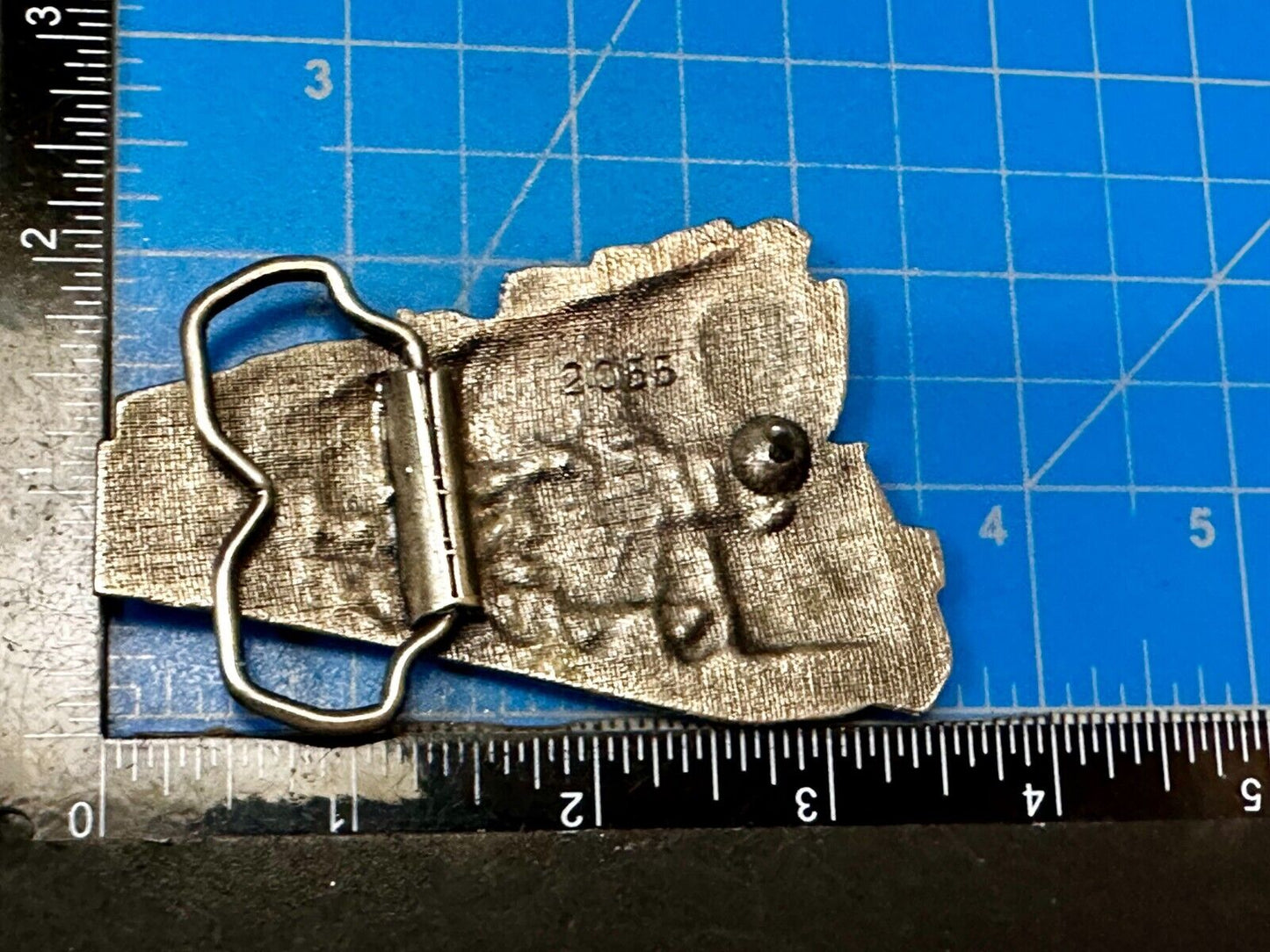 Train Locomotive Steam Engine RR RailRoad Vintage Figural Belt Buckle No. 2055