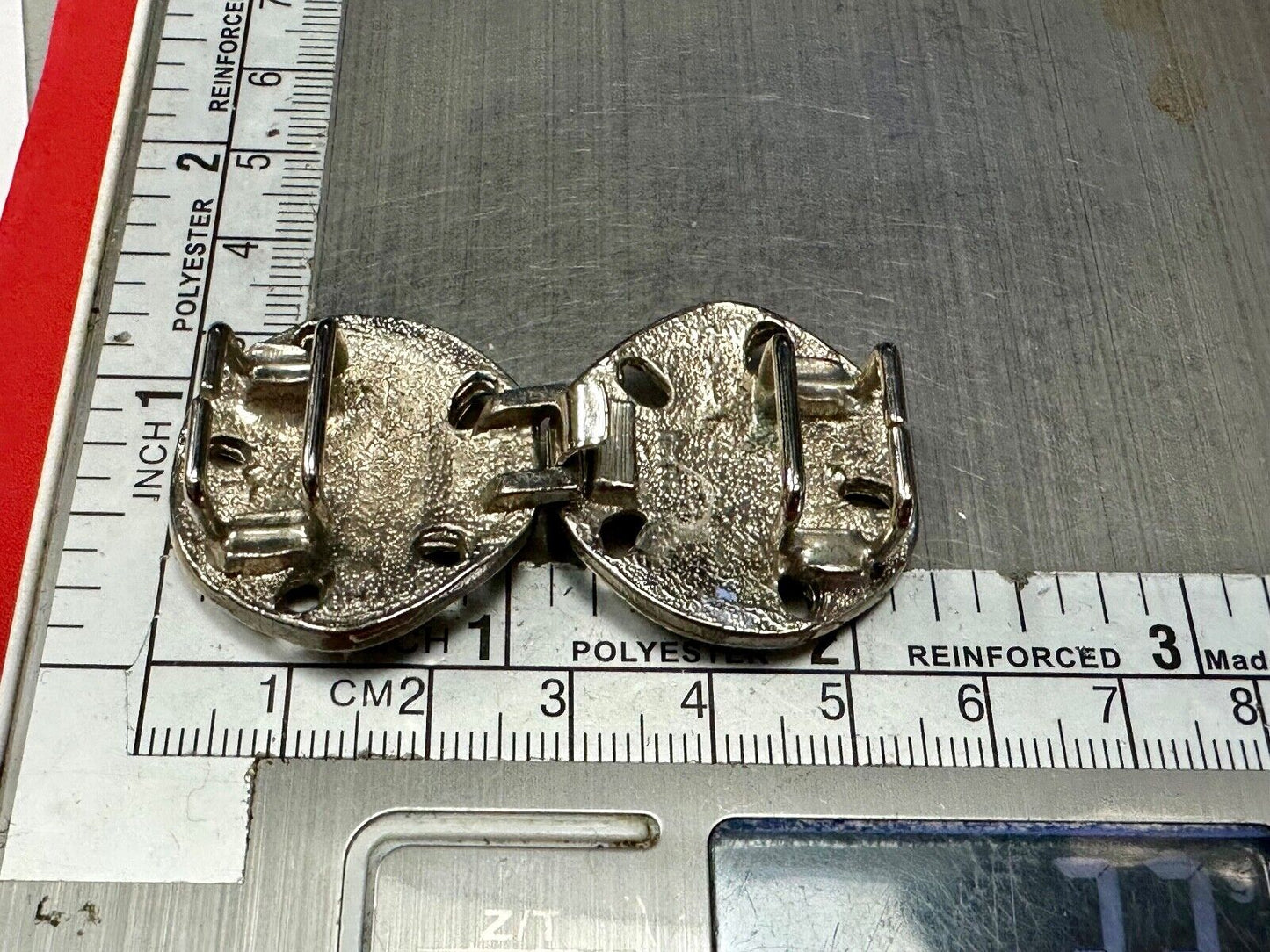 2" Sand Dollars - Vintage Two-piece interlocking gold tone belt buckle