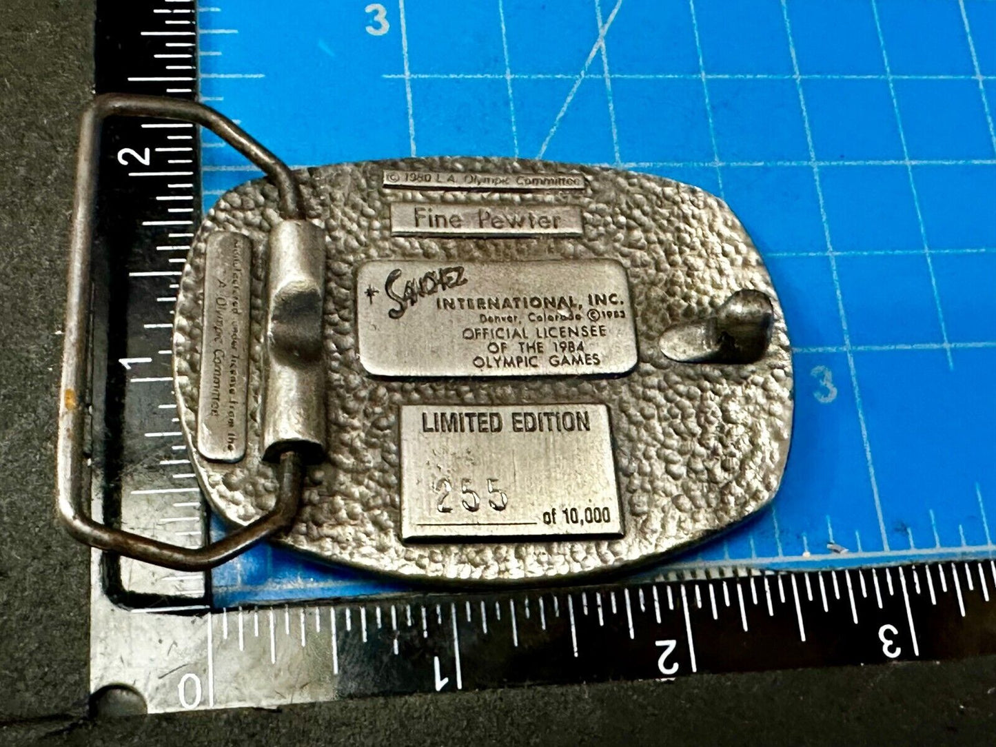 Baseball - 1984 Los Angeles Olympics Commemorative Pewter Sanchez Belt Buckle