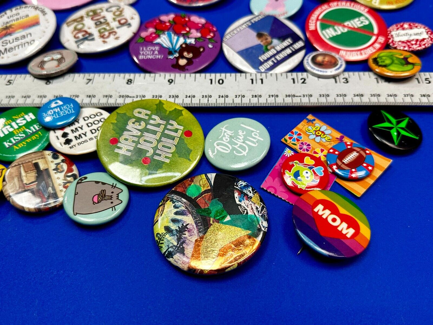 Around 40 Button's Pin's - Advertising Promo Pinbacks Grab Bag Resale Gifts!