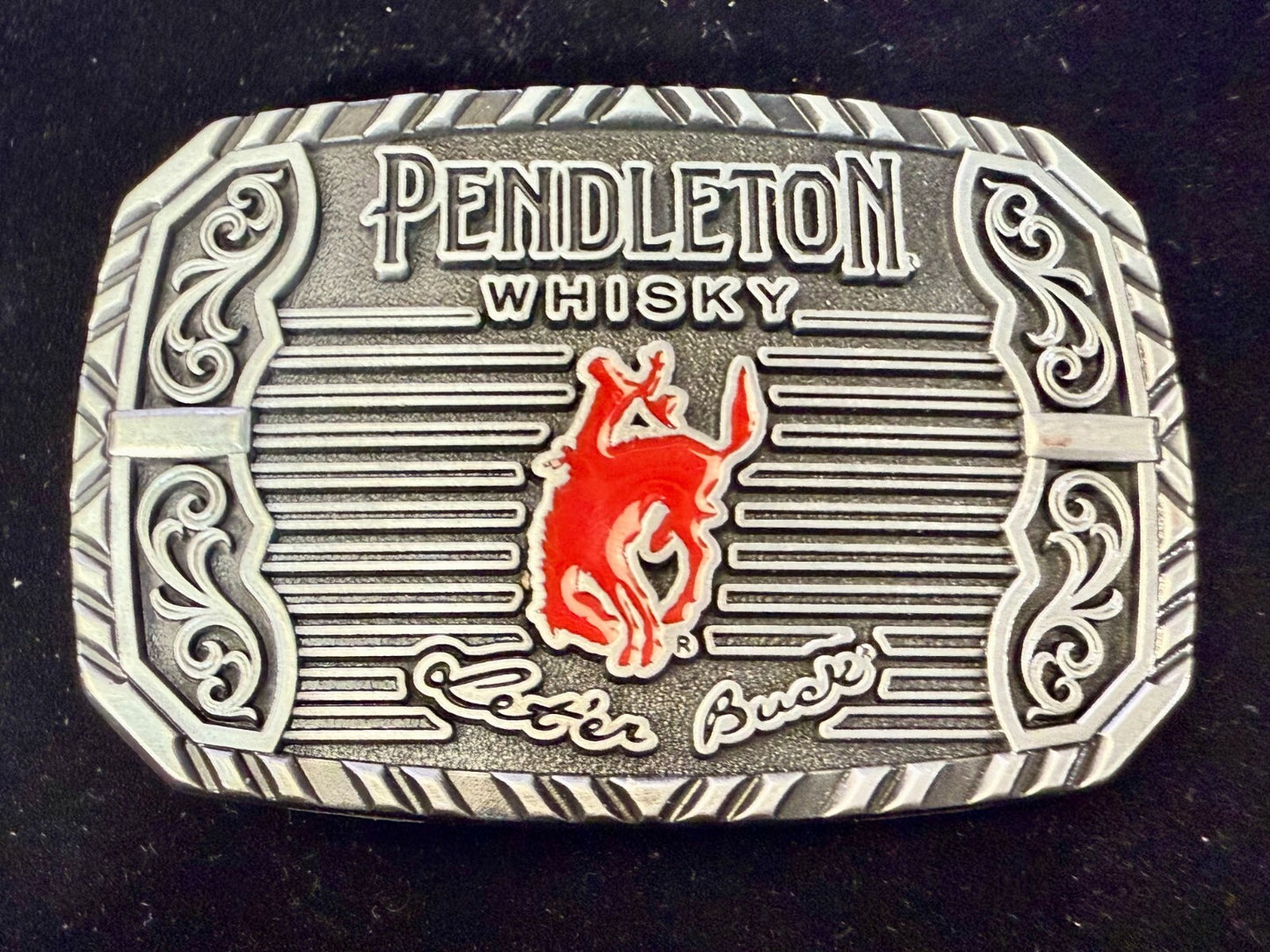 2025 Pendleton Whisky Let'er Buck Rodeo Cowboy Montana Silversmiths Belt Buckle