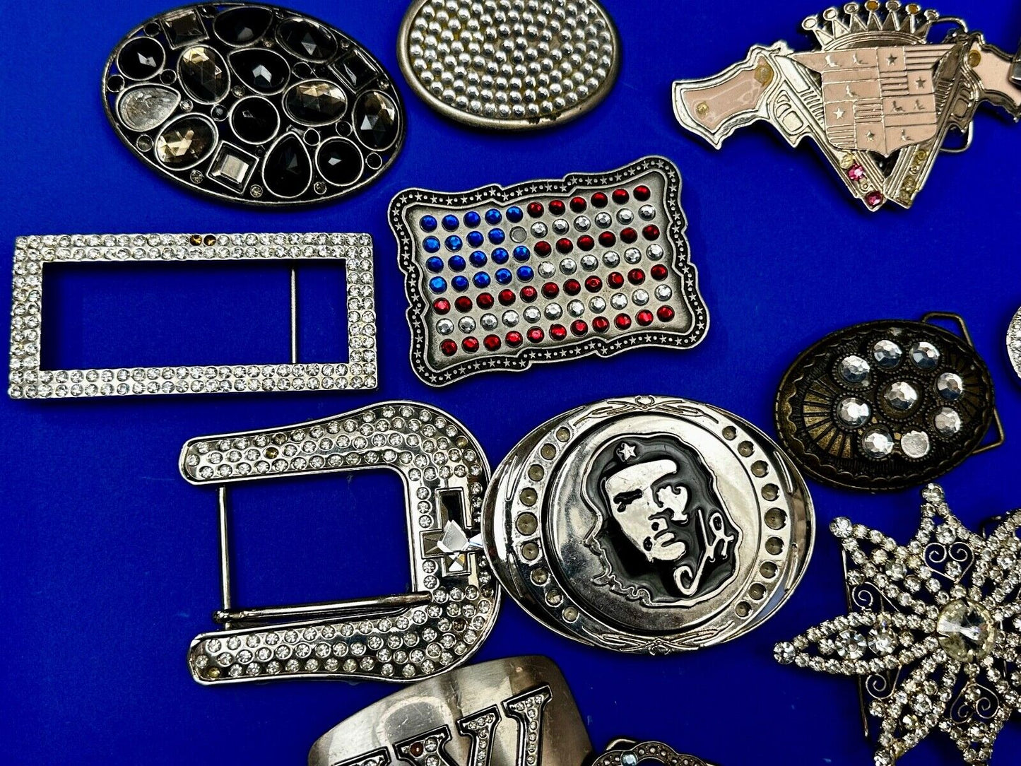 21 Bulk Lot Junk Drawer Grab Bag of REPAIR Belt Buckle - Missing Rhinestone's