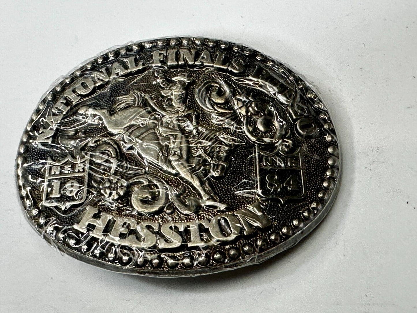 1984 Hesston National Finals Rodeo NFR Cowboys Youth Size NOS Belt Buckle