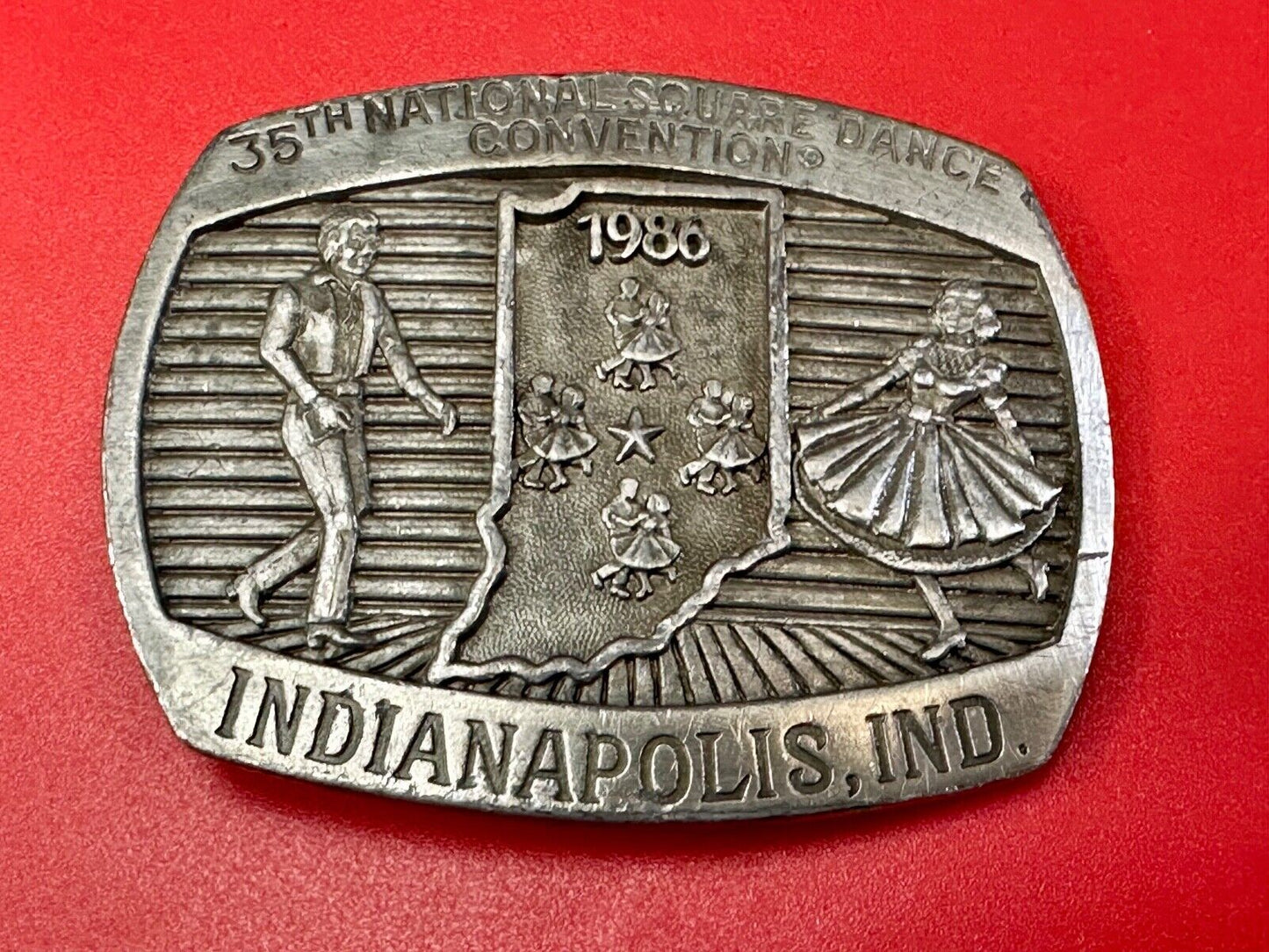 35th National Square Dance Convention 1986 Indianapolis IN Vintage belt buckle