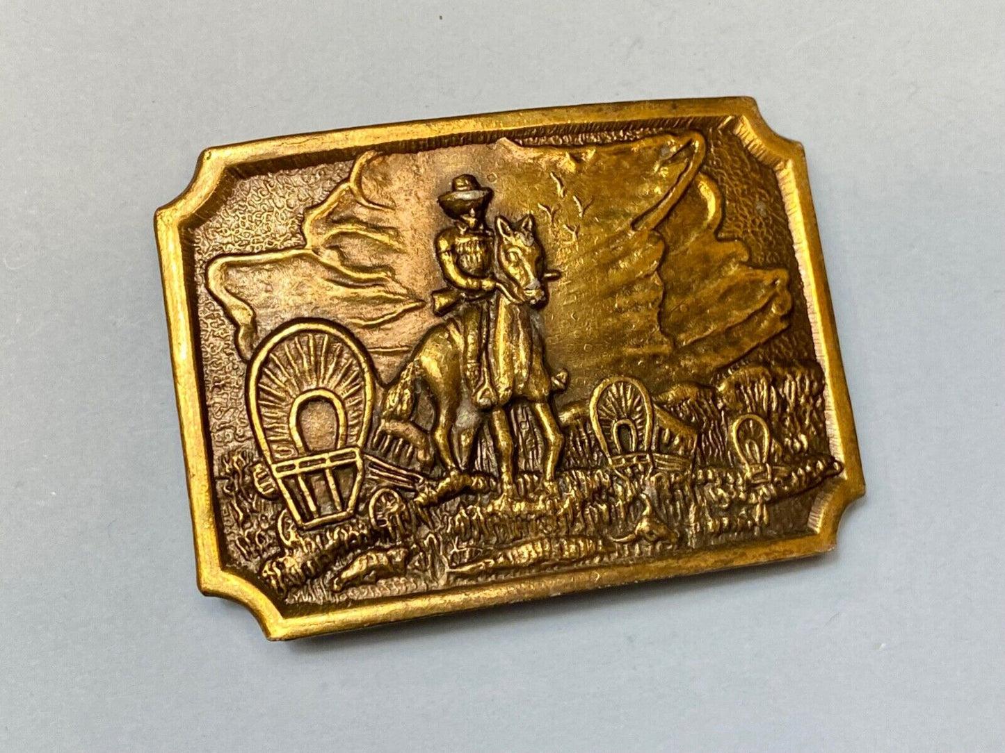 Tall in the Saddle Art Western Horse and Cowboy way of life! Vintage belt buckle