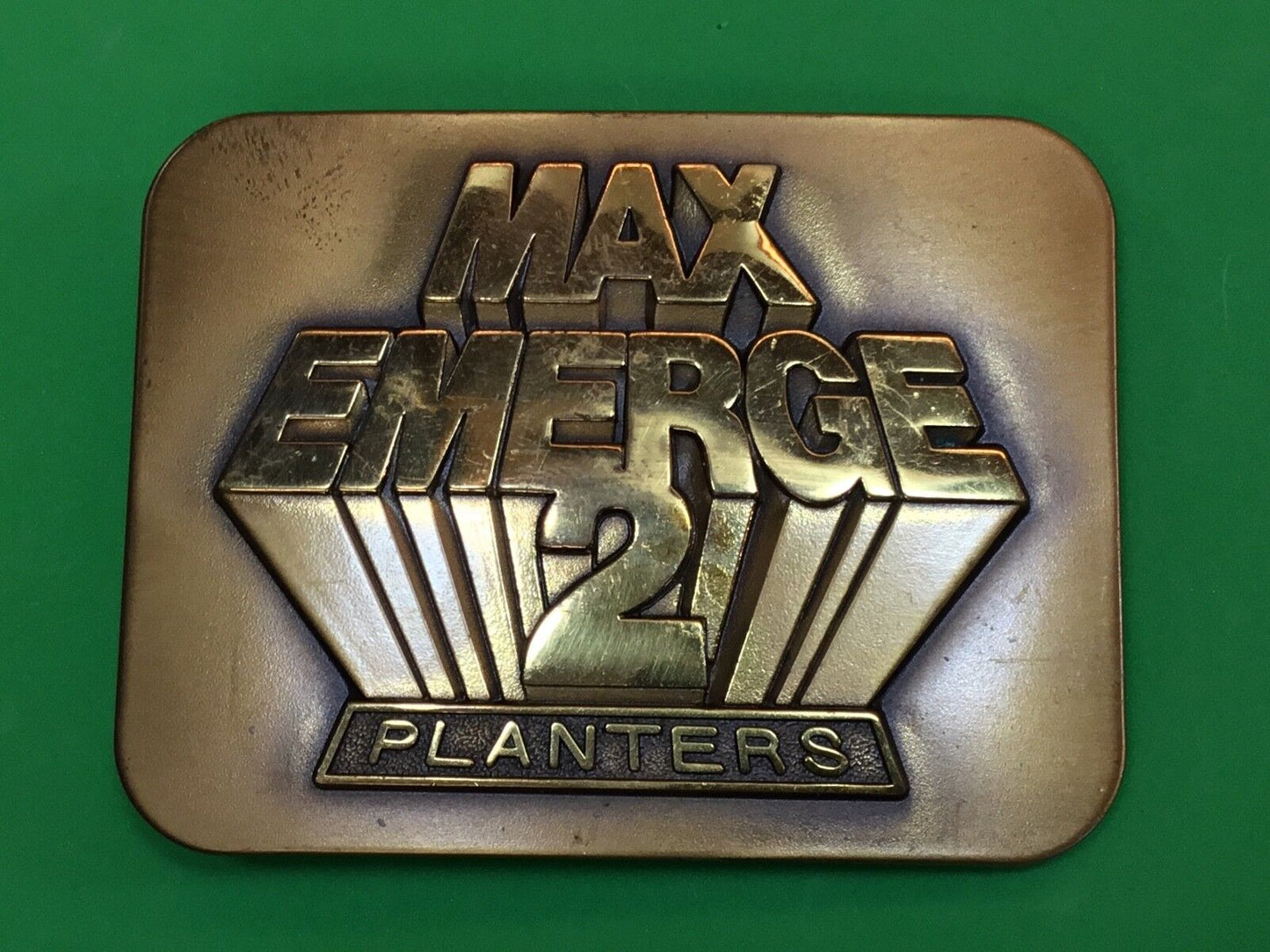 Vintage 1987 John Deere & co MAX EMERGE 2 Planters belt buckle