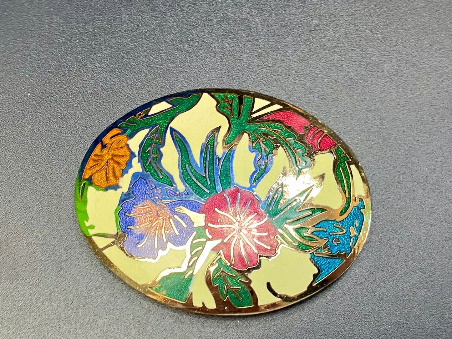 Beautiful sp77 enamel flower paint? scarf purse belt tie buckle