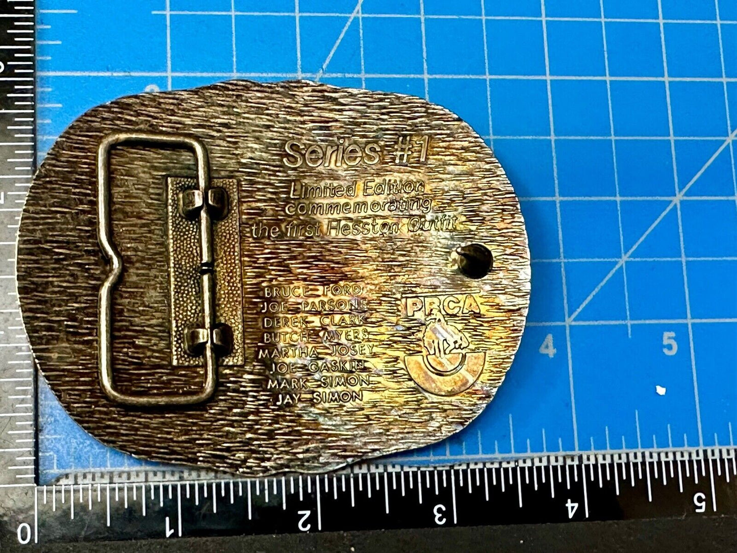1985 Hesston Outfit Tournament Rodeo Collectors PRCA First edition Belt Buckle