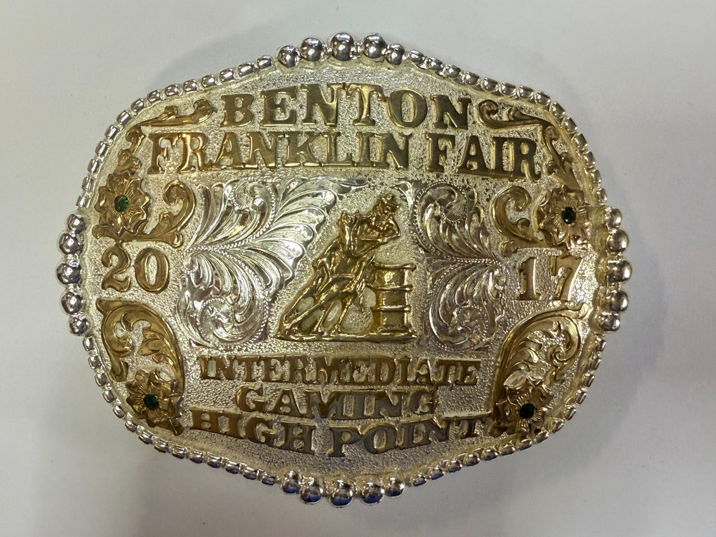 Benton Franklin Fair 2017 Gaming High Point Trophy Belt Buckle by Corriente