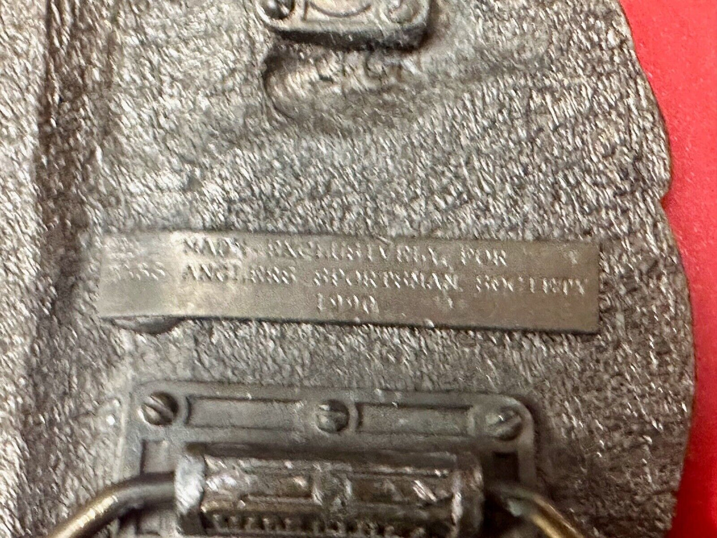 1990 BASS Bass Anglers Sportsman Society Fishing Dual Jumping Fish belt buckle