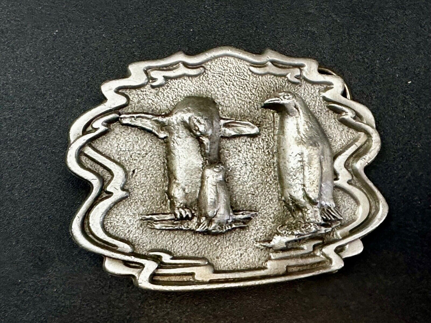 Adorable Penguins Vintage 1993 Great American Products Belt Buckle