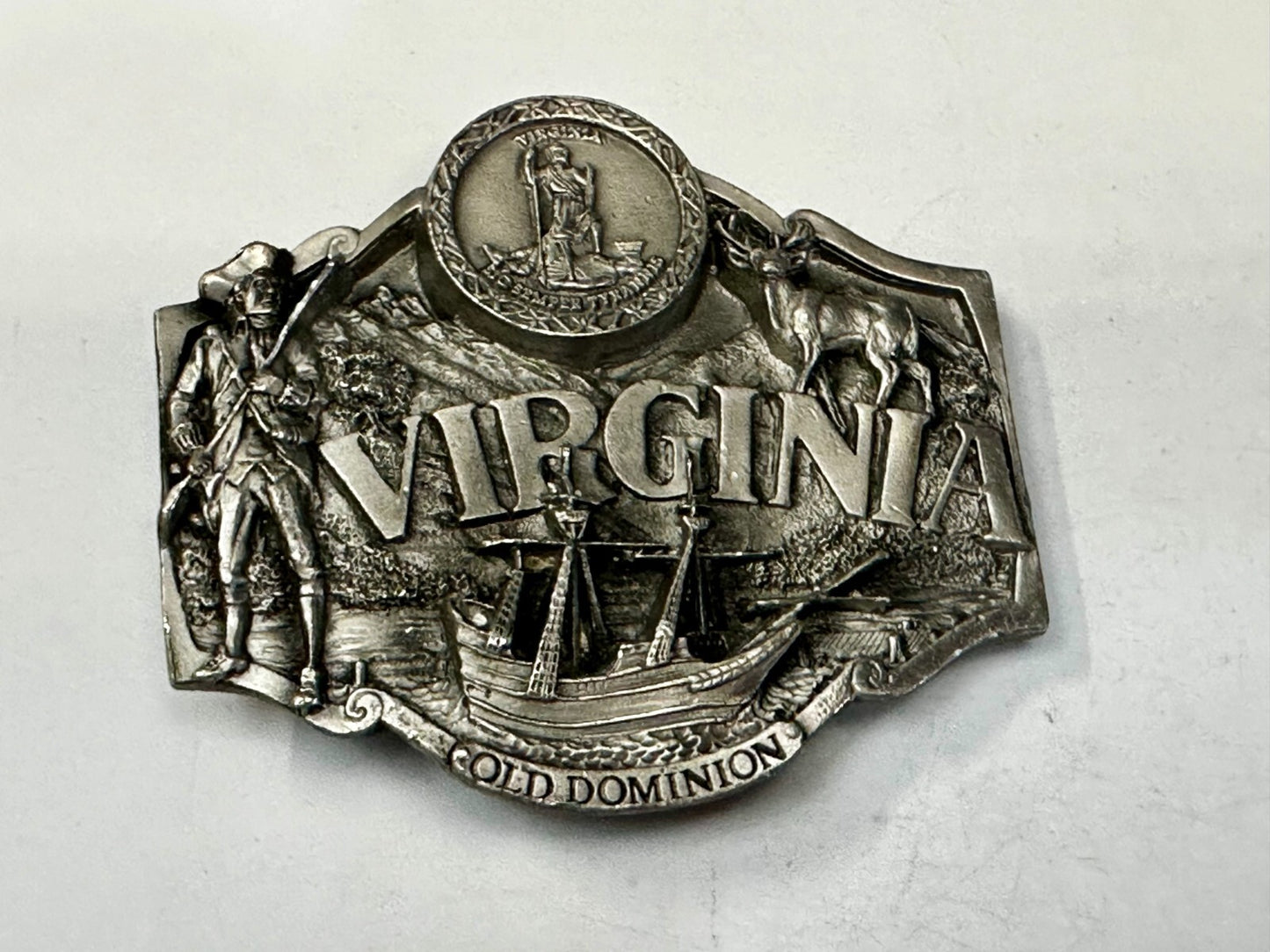 The States of Virginia Old Dominion Dogwood Cardinal 1987 Siskiyou Belt Buckle