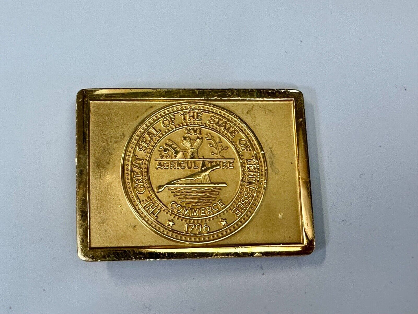 The Great Seal of the State to Tennessee Agricul Thre Commerce RARE belt buckle