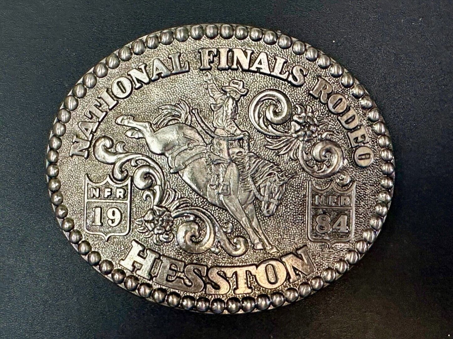 1984 Hesston National Finals Rodeo NFR Limited Edition Collectors Belt Buckle
