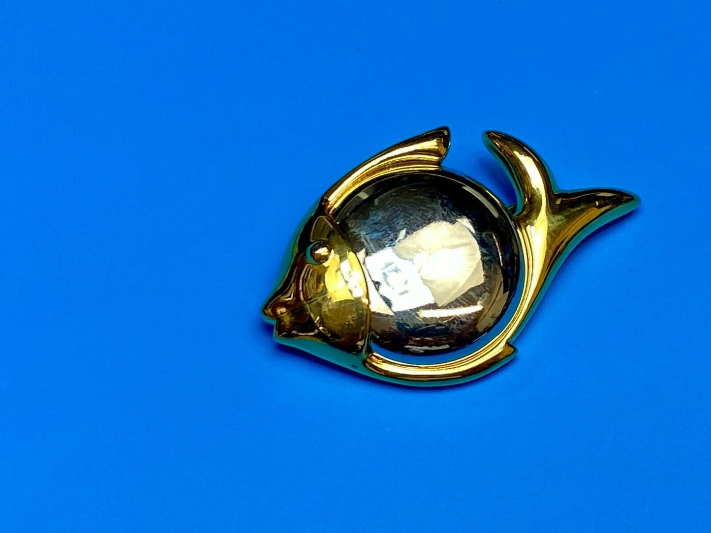 Two Tone Fish Brooch Pin Gold Tone Vintage Jewelry by Liz Claiborne LCI