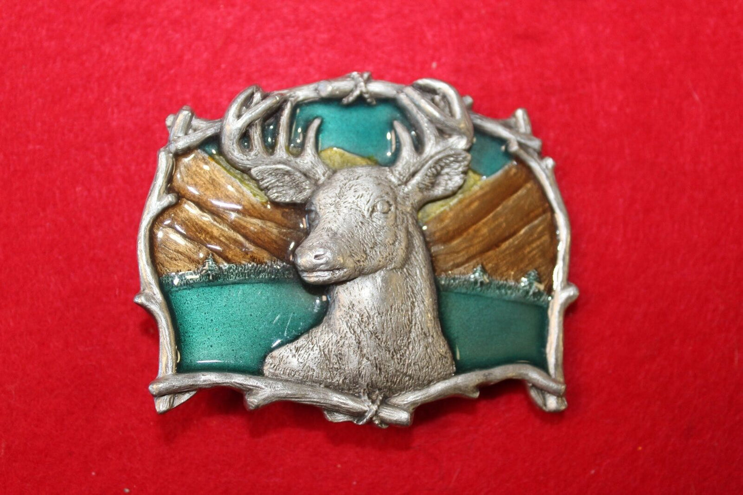 1995 GAP #4223 Great American CO deer buck hunting HUGE antlers - belt buckle